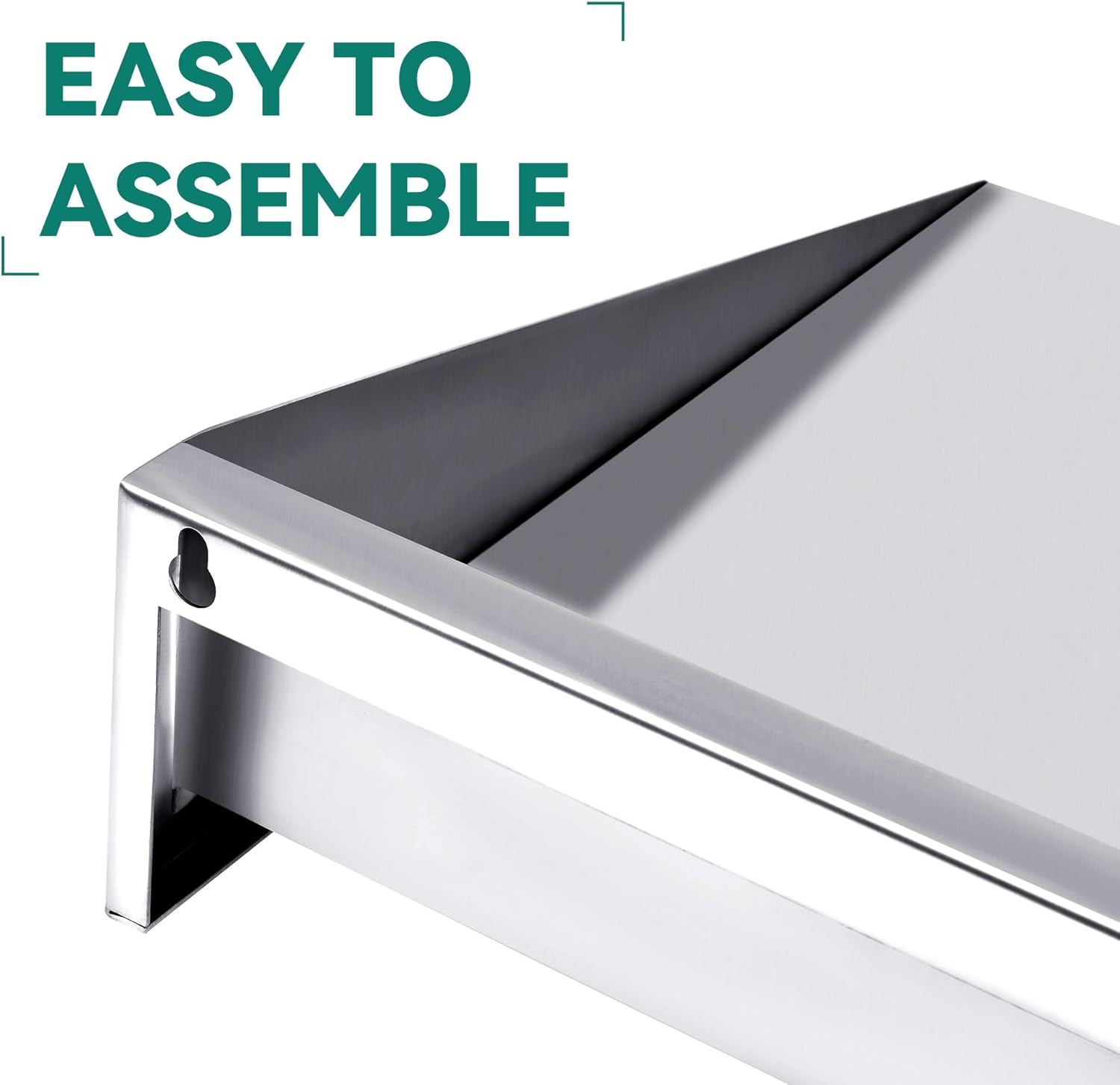 YitaHome 12x36 Inch Stainless Steel Wall Mount Shelf