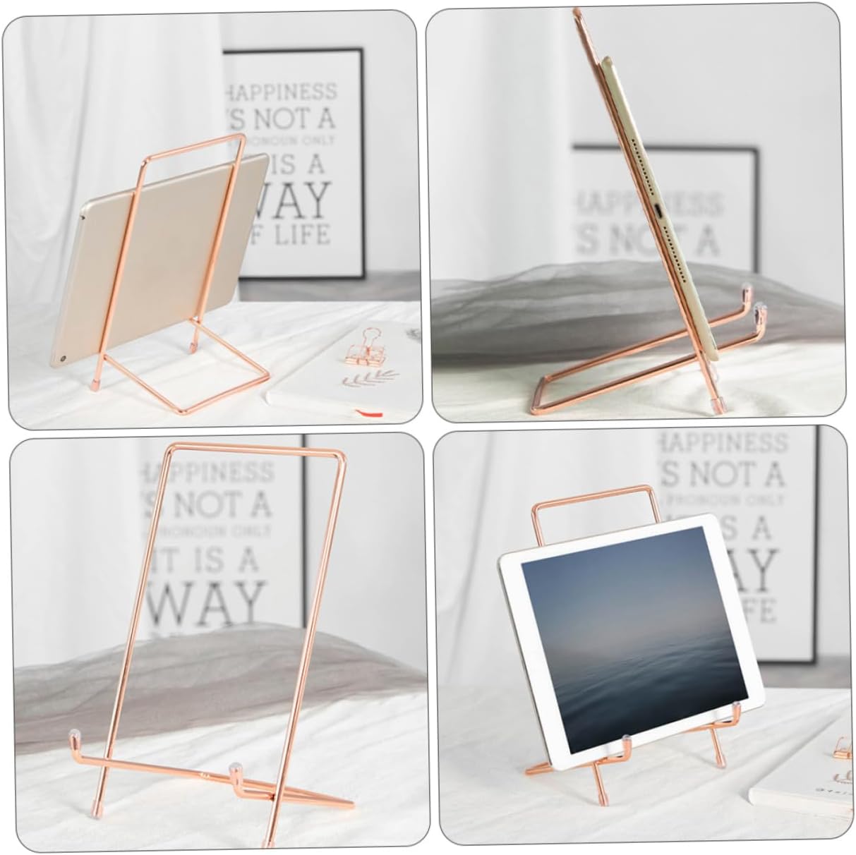 1pc Iron Display Stand for Tablets Artwork Minimalist Metal Holder for Home and Office Use