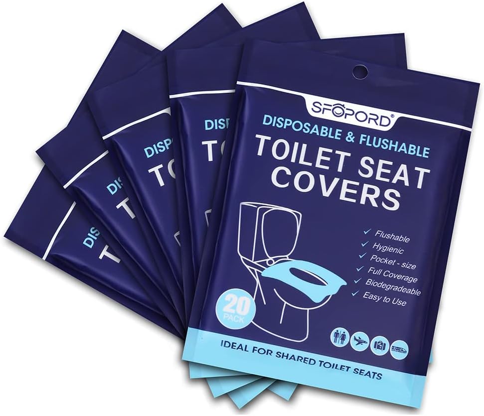 XL 100PCS Toilet Seat Covers - Flushable Disposable Travel Essentials