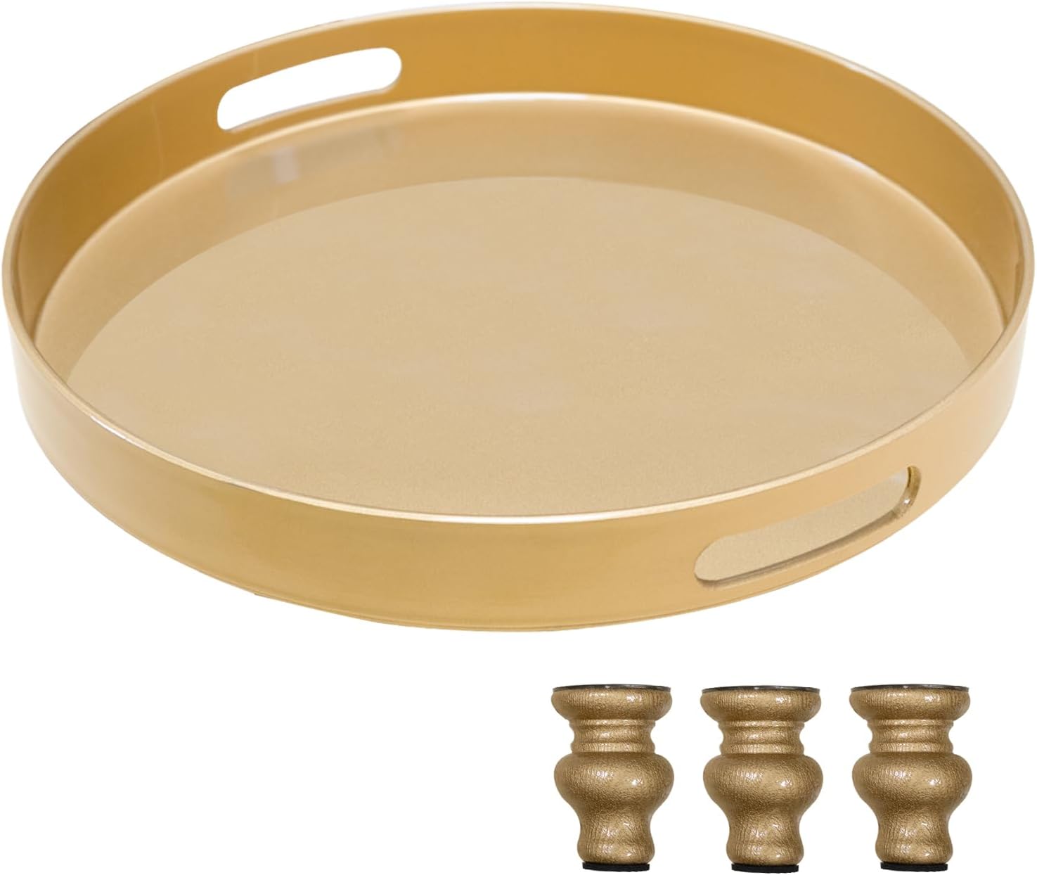 MAONAME Gold Display Riser Decorative Tray 2 in 1