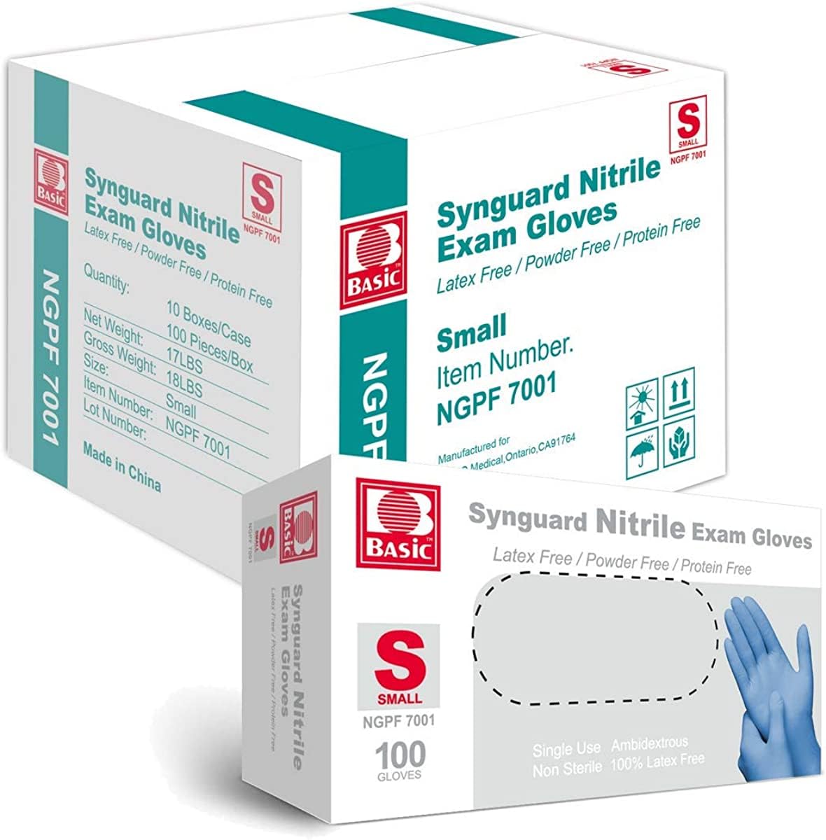 Basic Synmax Vinyl Nitrile Exam Gloves - Latex-Free Powder-Free - 1000 pcs Case