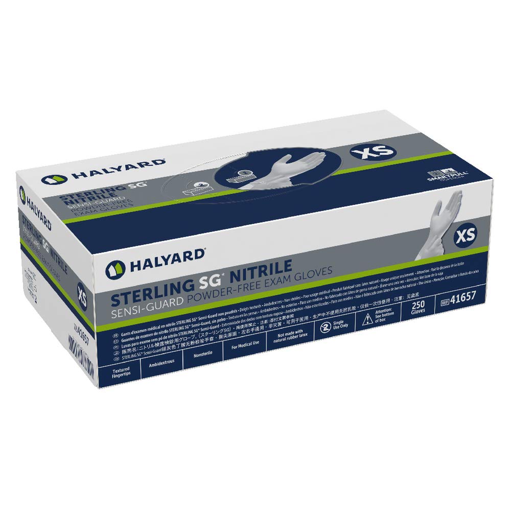 HALYARD Sterling SG Nitrile Exam Gloves 95 Inch Case of 2500