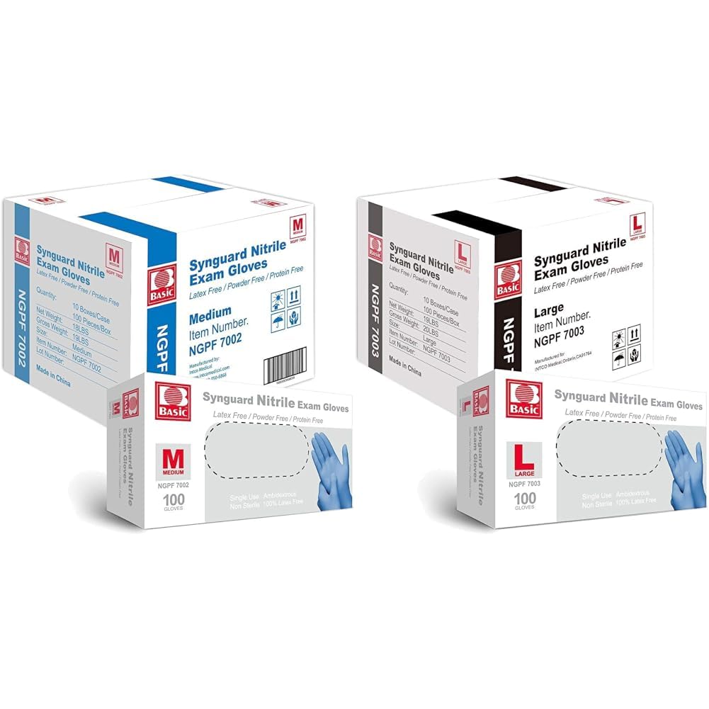 Basic Medical Blue Nitrile Exam Gloves 1000 Per Case
