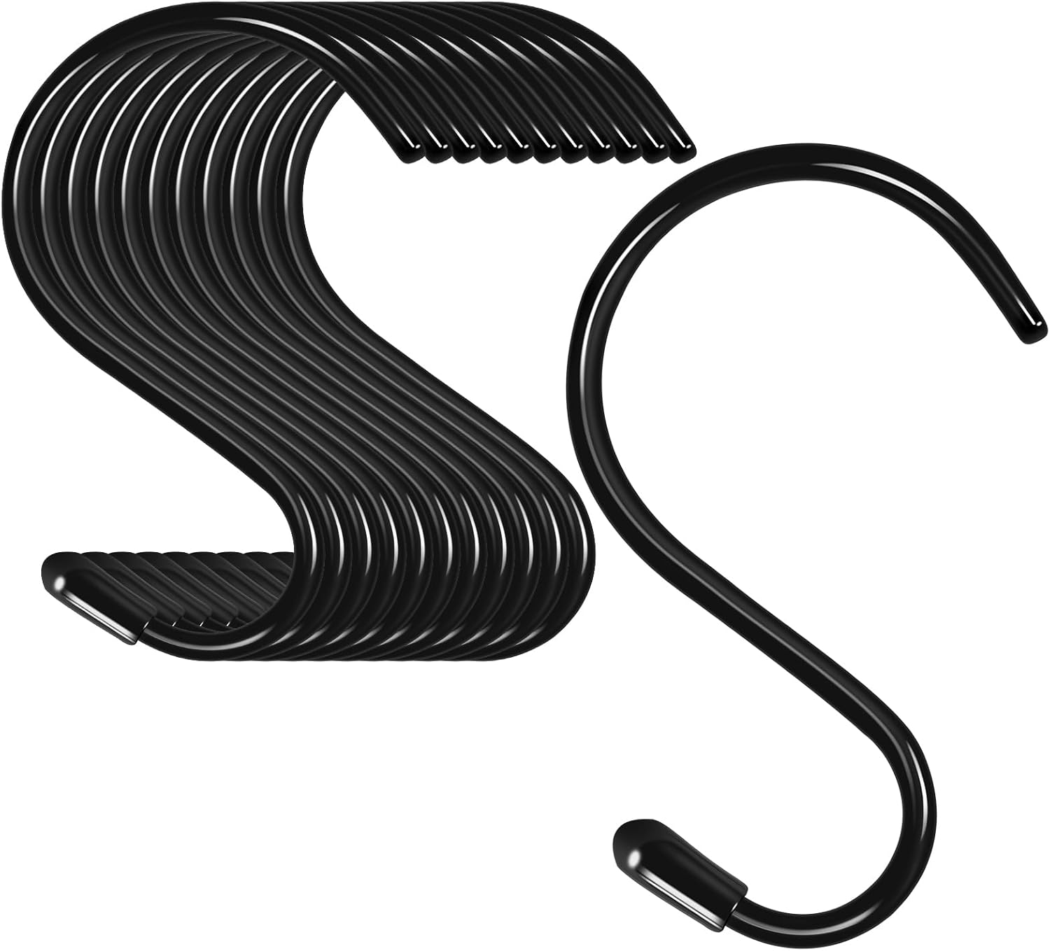 12 Pack 4 Inch Heavy Duty S Hooks Black