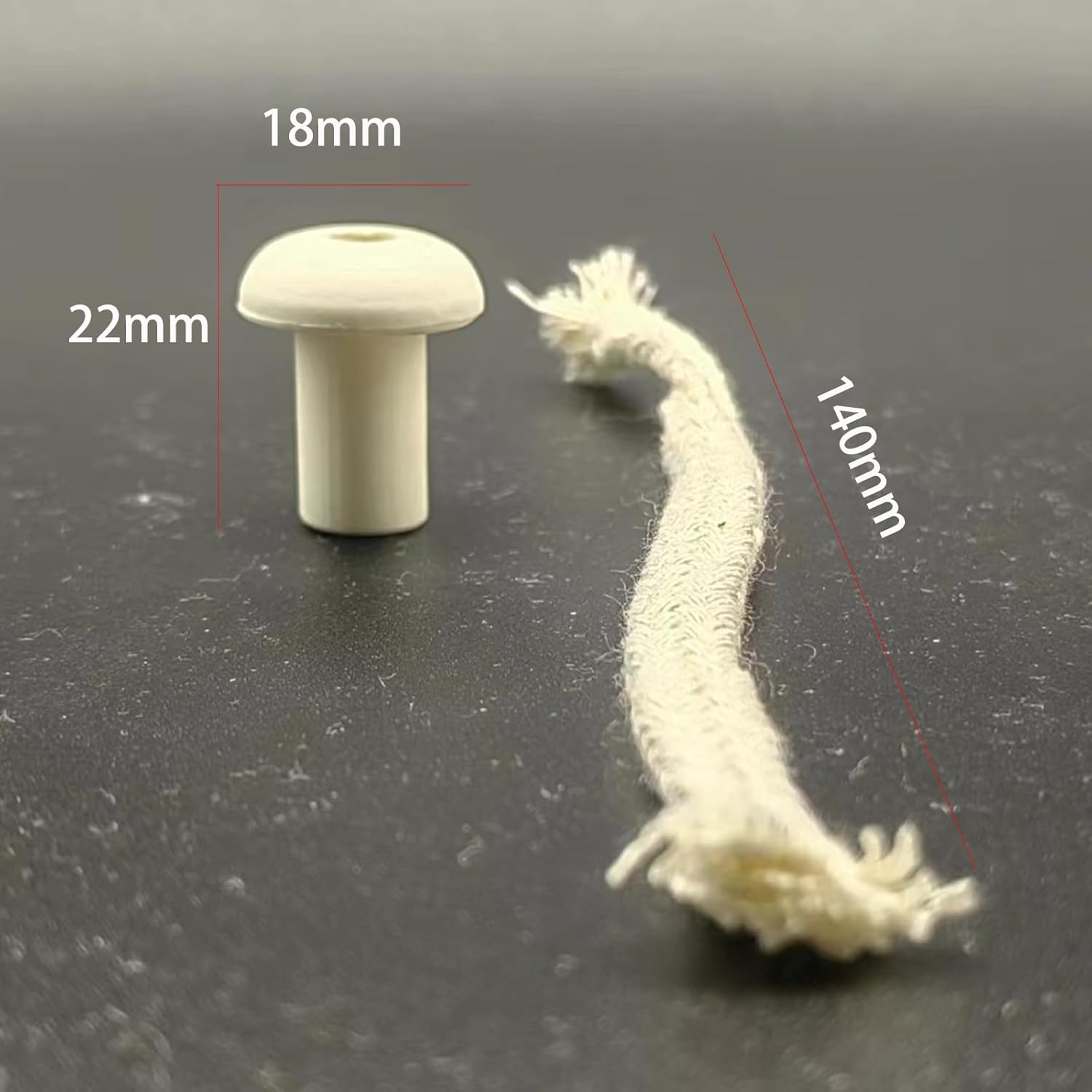 10 Cotton Wicks with Ceramic Holder for Alcohol Lamp Lab Use