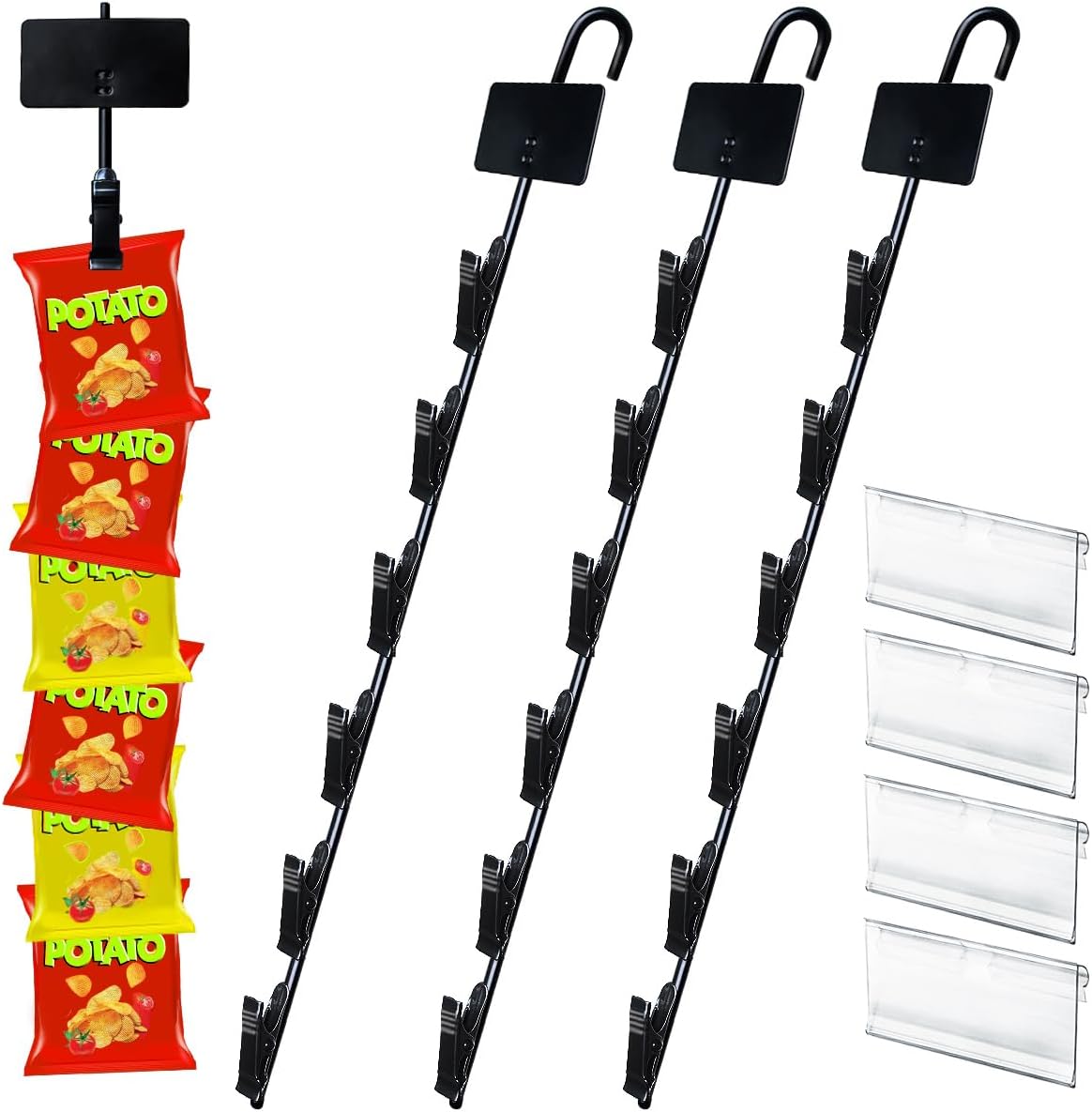 Hanging Merchandise Strips with Hooks for Retail Displays