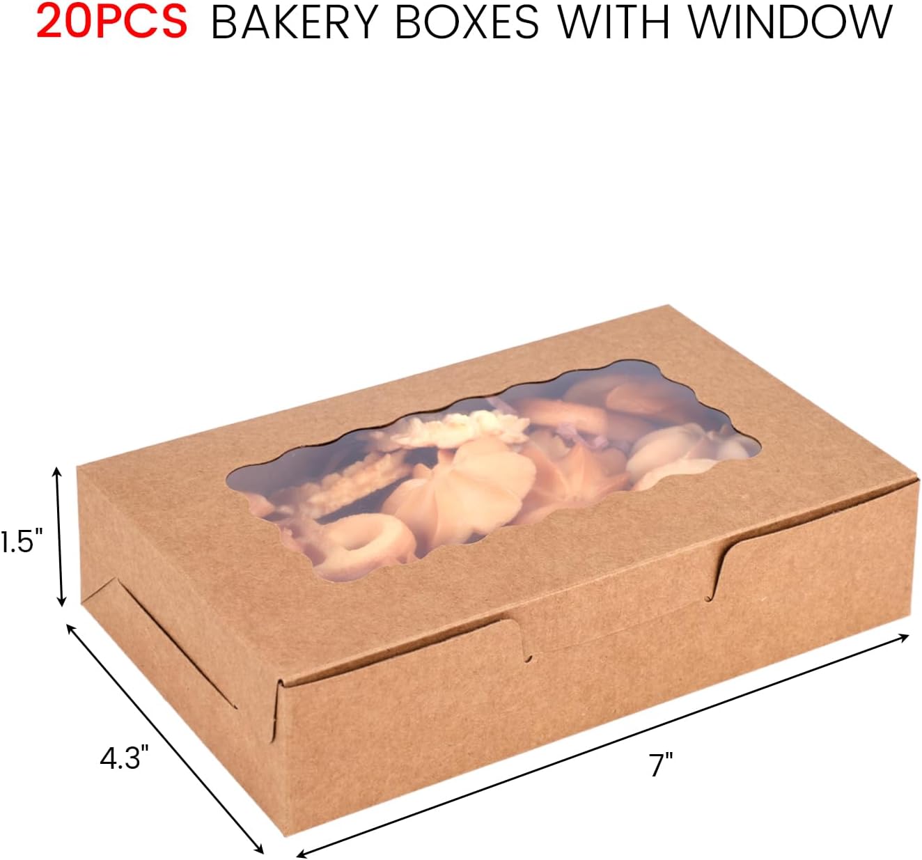 VGOODALL 20PCS Cupcake Boxes with Window
