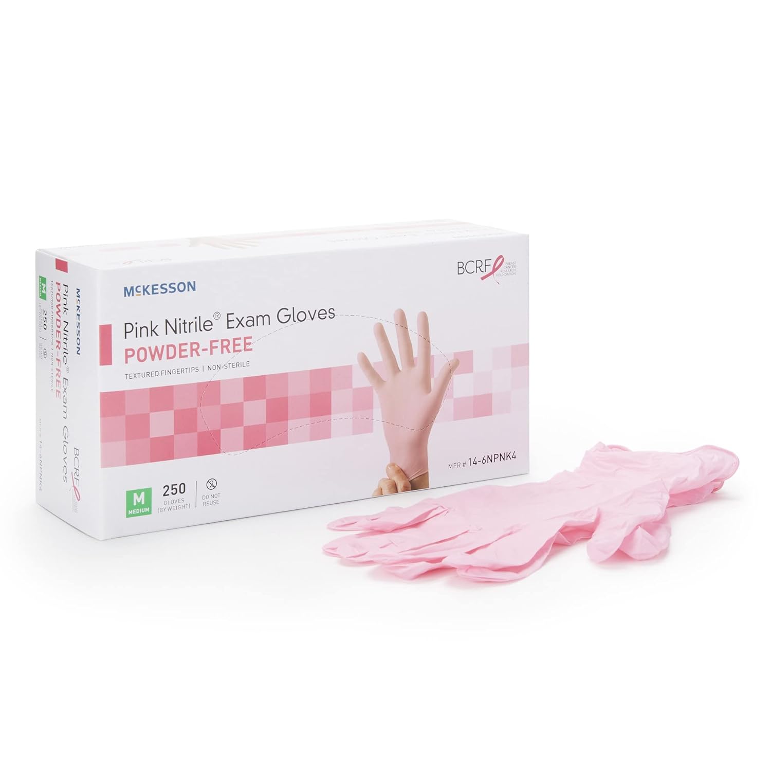 McKesson Pink Nitrile Exam Gloves - Medium 250 Count