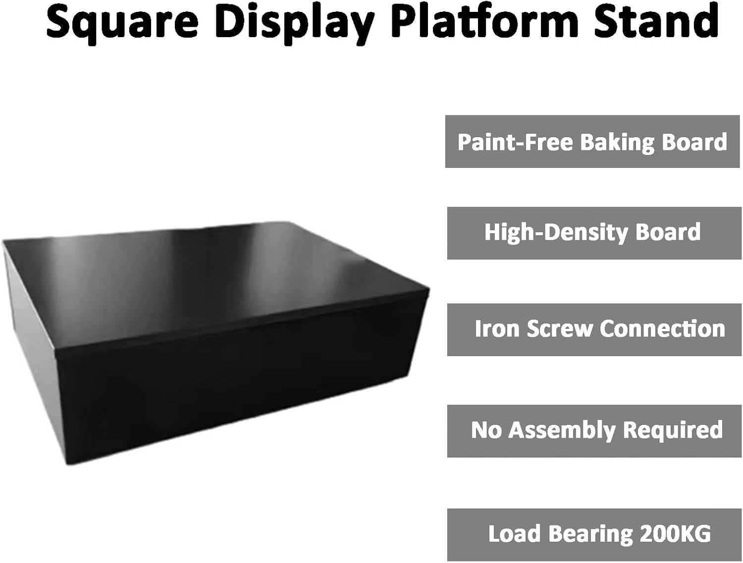 Heavy Duty Rectangular Display Stand 150x50x10cm Black