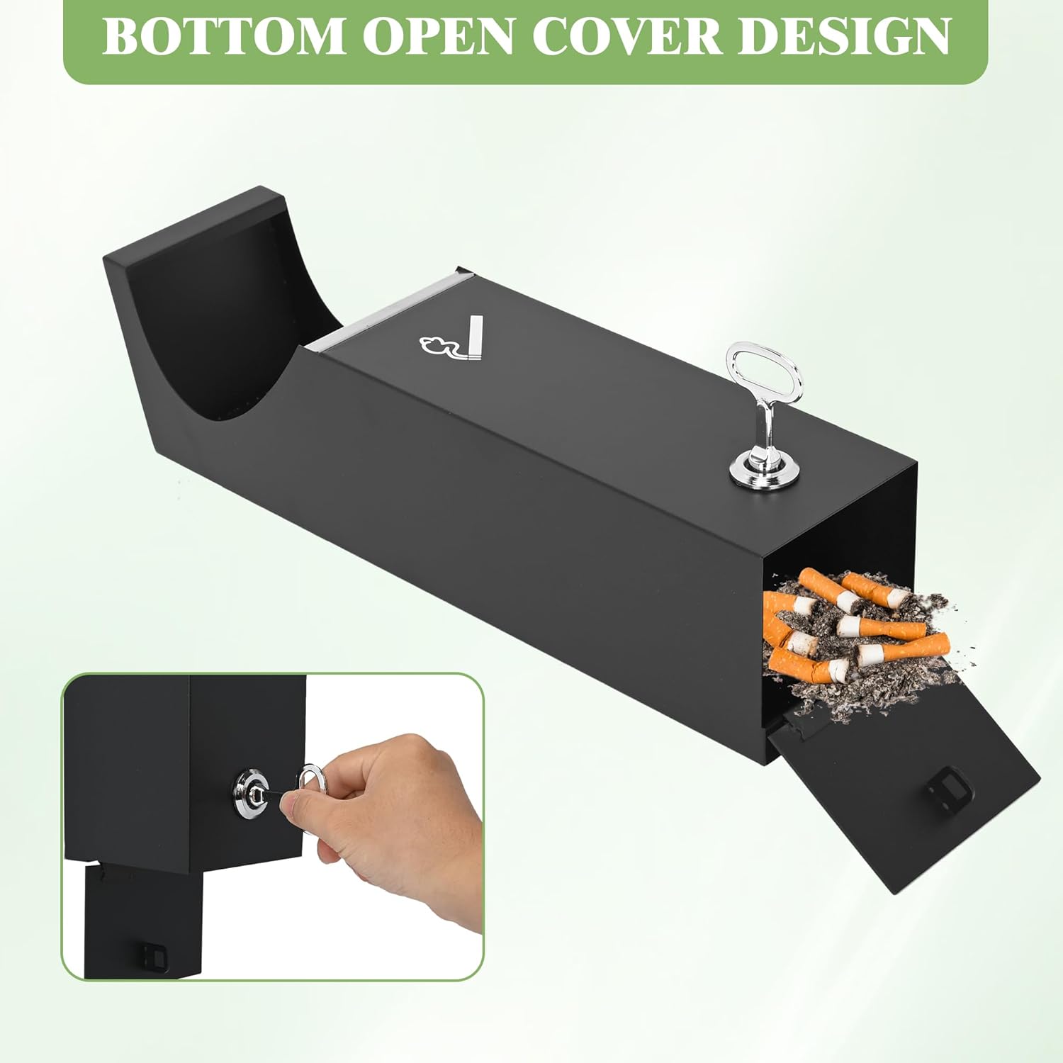 Steel Wall Mounted Trash Disposal Outdoor Commercial
