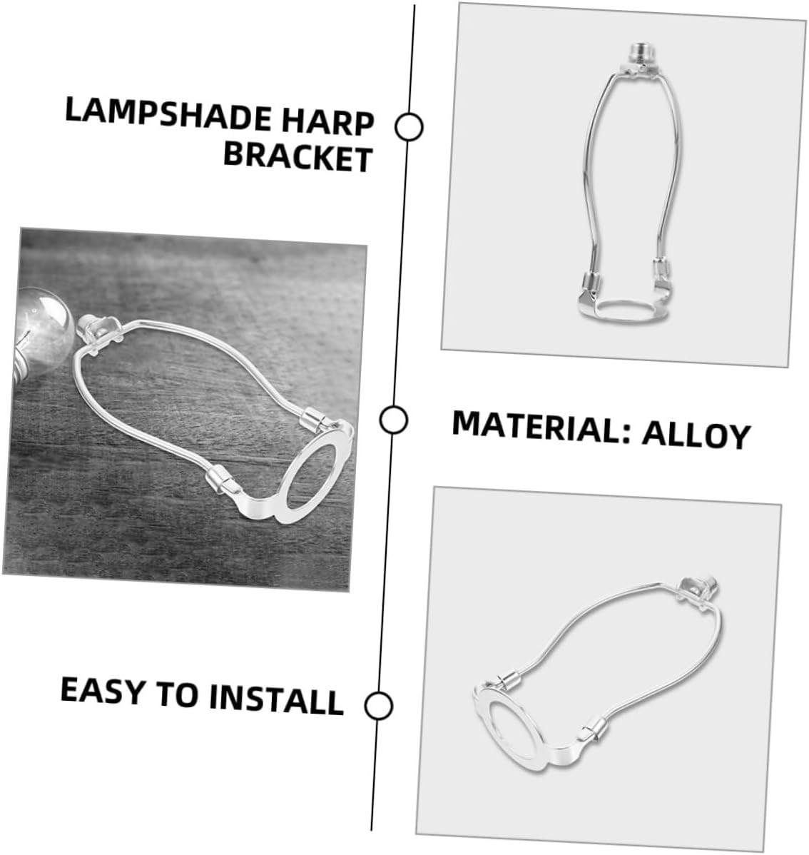 Lampshade Holder Bracket for Table Lamps Harp Easy Install Replacement Kit