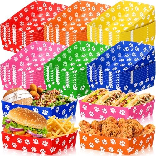 Mifoci 48 Pcs Dog Paw Party Food Trays