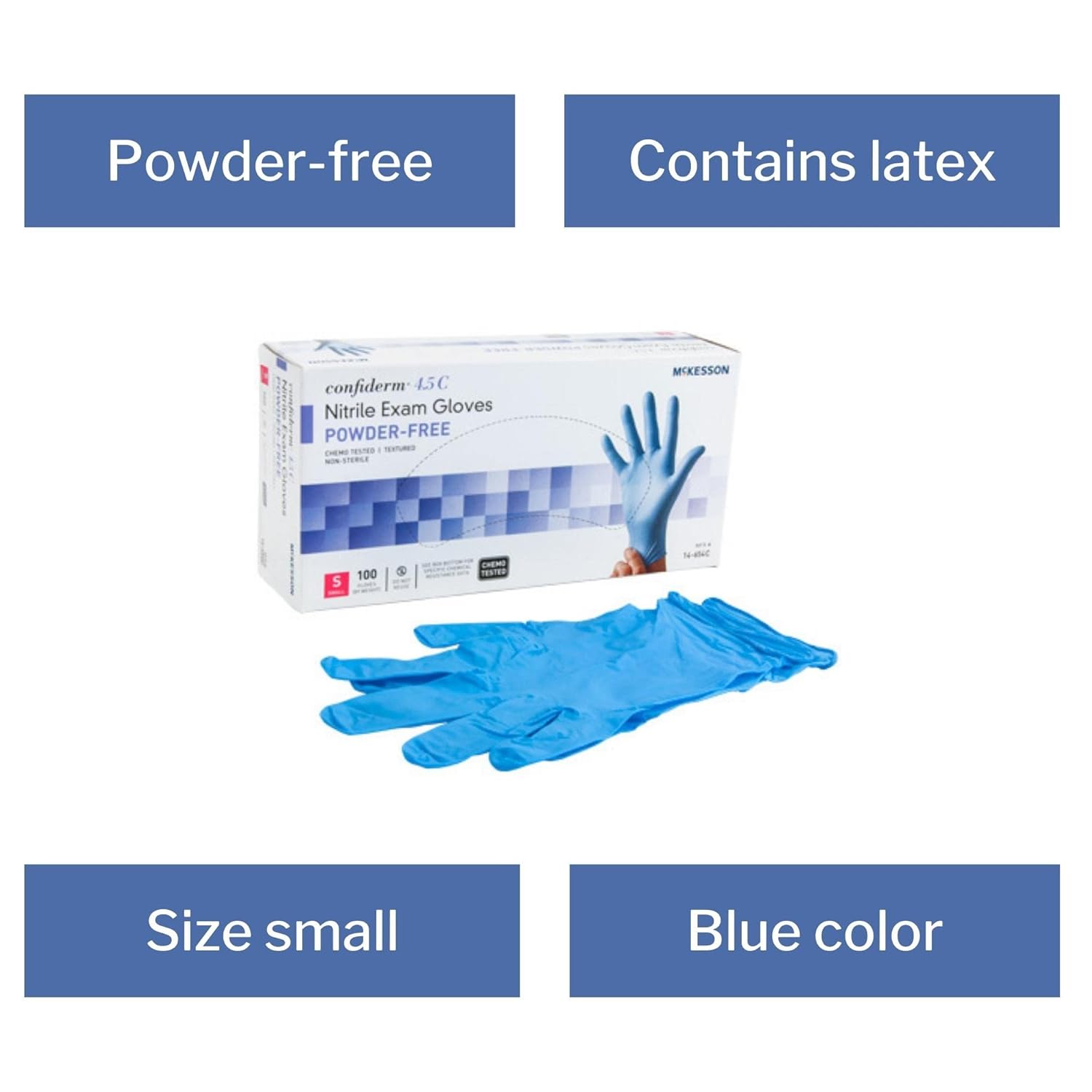 McKesson Confiderm 45C Nitrile Exam Gloves - 1000 Total