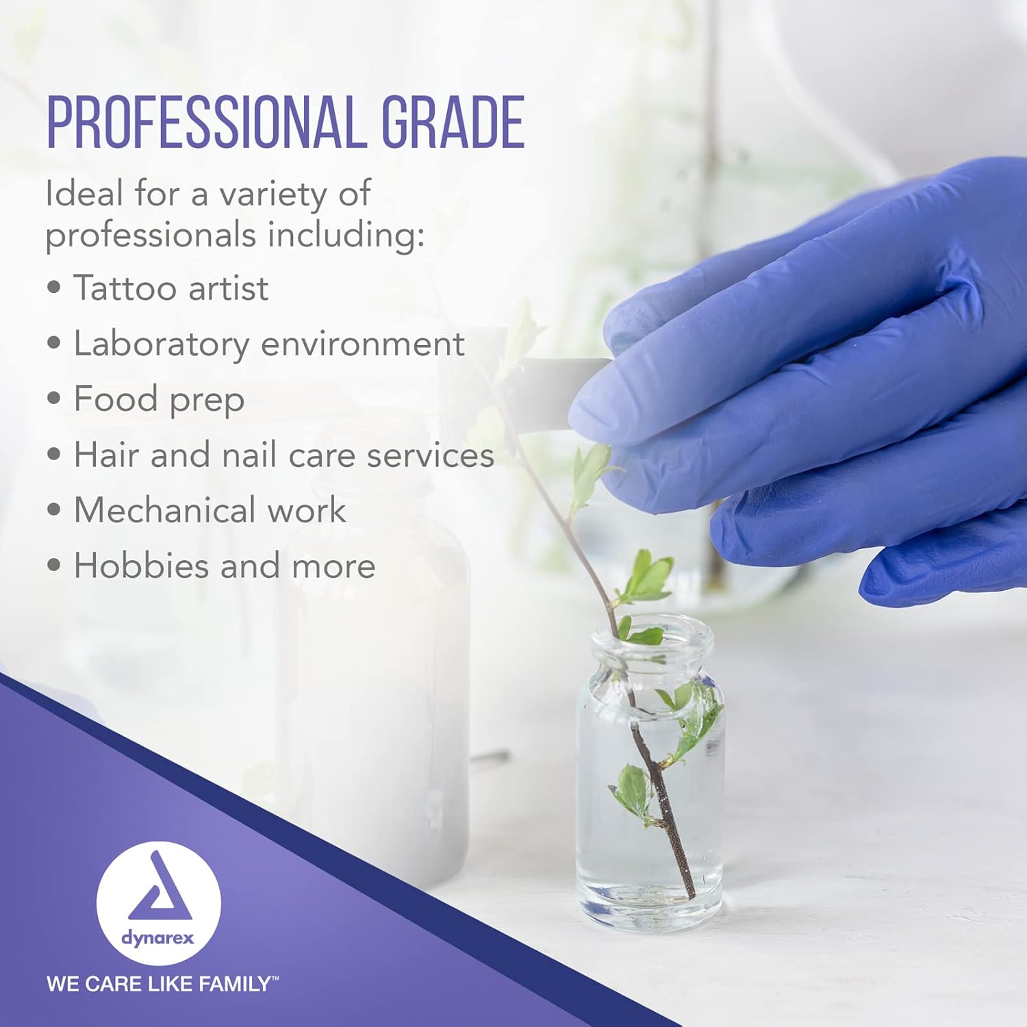 Dynarex DynaPlus Nitrile Exam Gloves 200 Per Box Blue Small Powder-Free Latex-Free
