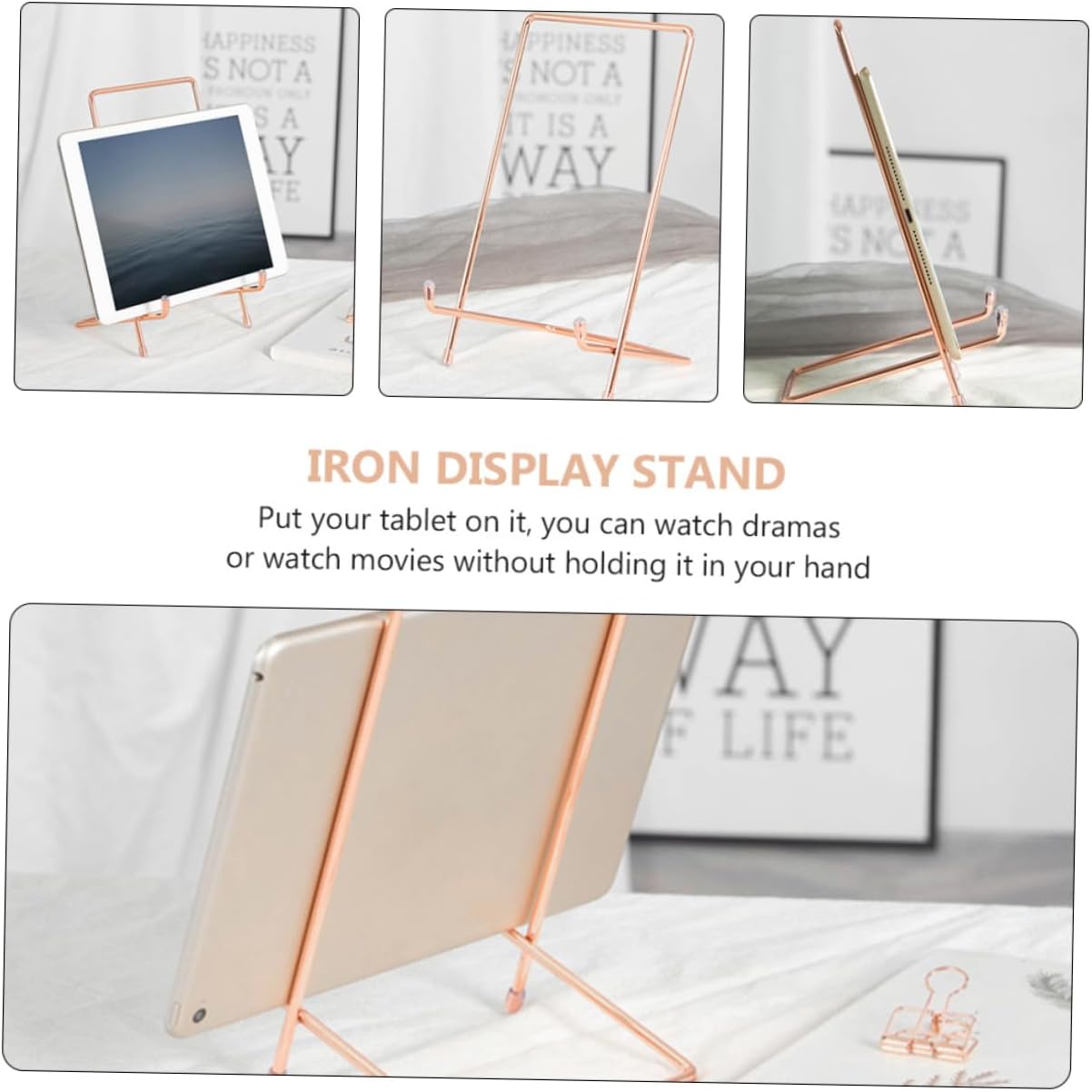 1pc Iron Display Stand for Tablets Artwork Minimalist Metal Holder for Home and Office Use