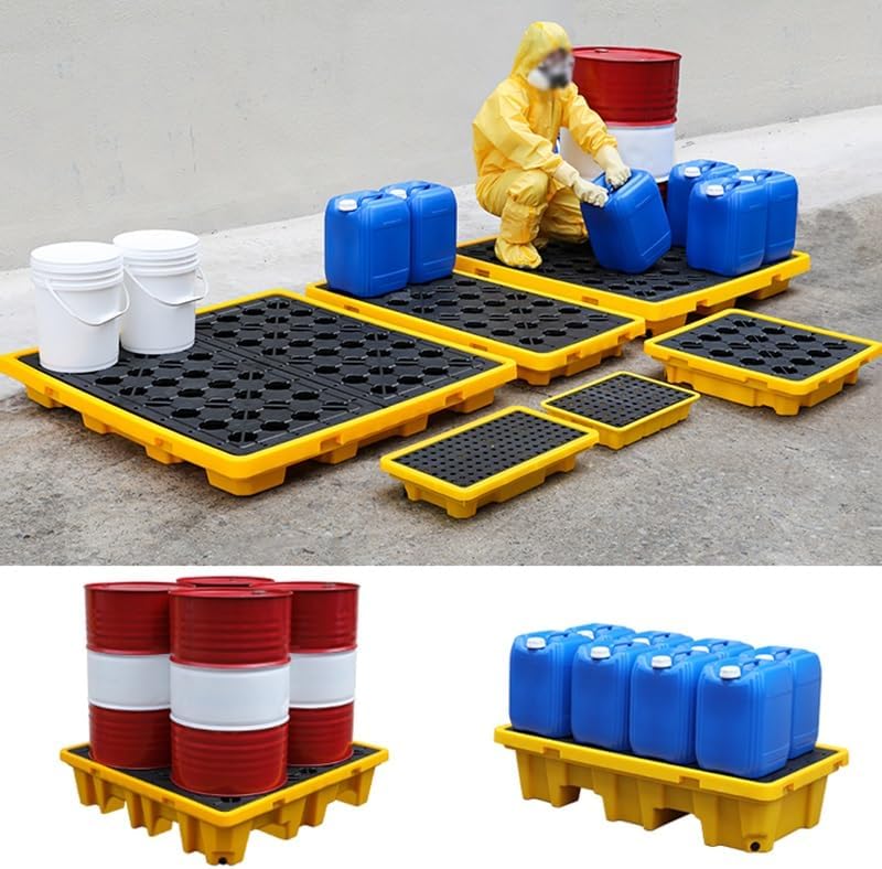 Stackable Oil Drum Pallet with Drain Port and Modular Design