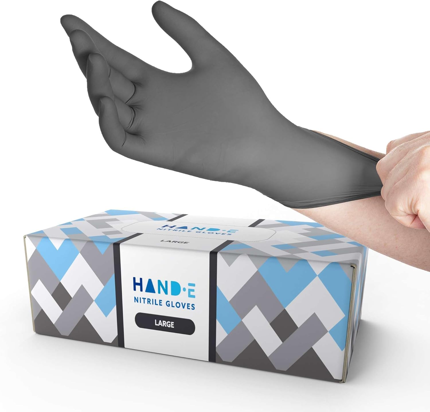 Hand-E Touch Disposable Grey Nitrile Gloves 100 Count