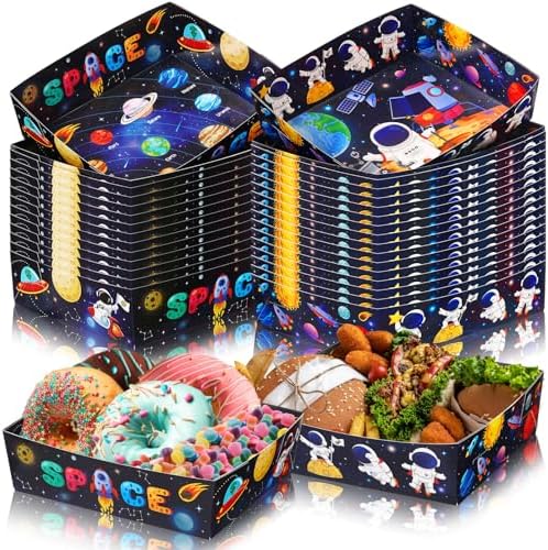 36 Pack Space Themed Food Trays for Kids and Parties