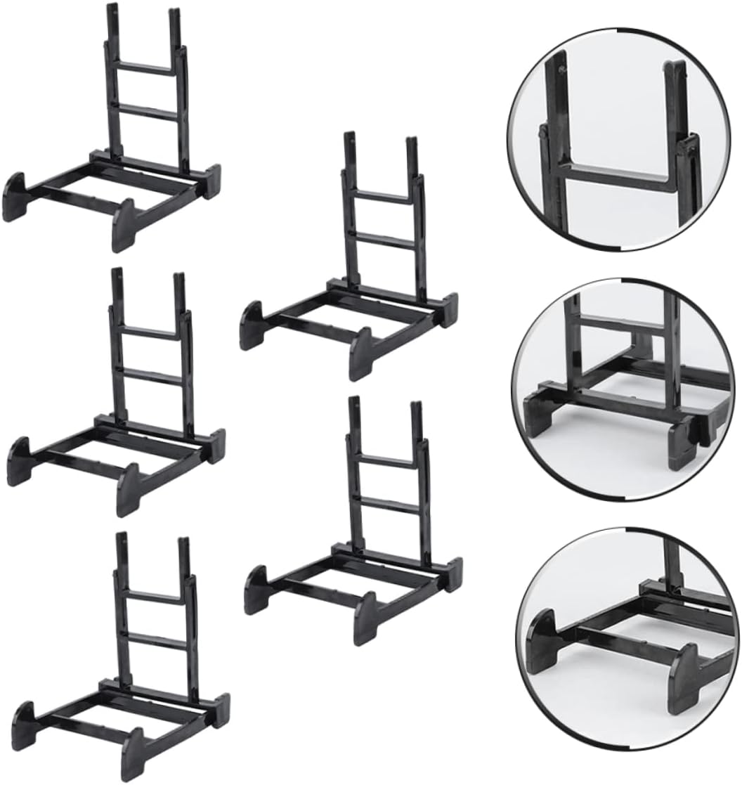 PRETYZOOM 5pcs Plastic Plate Display Stand Easel