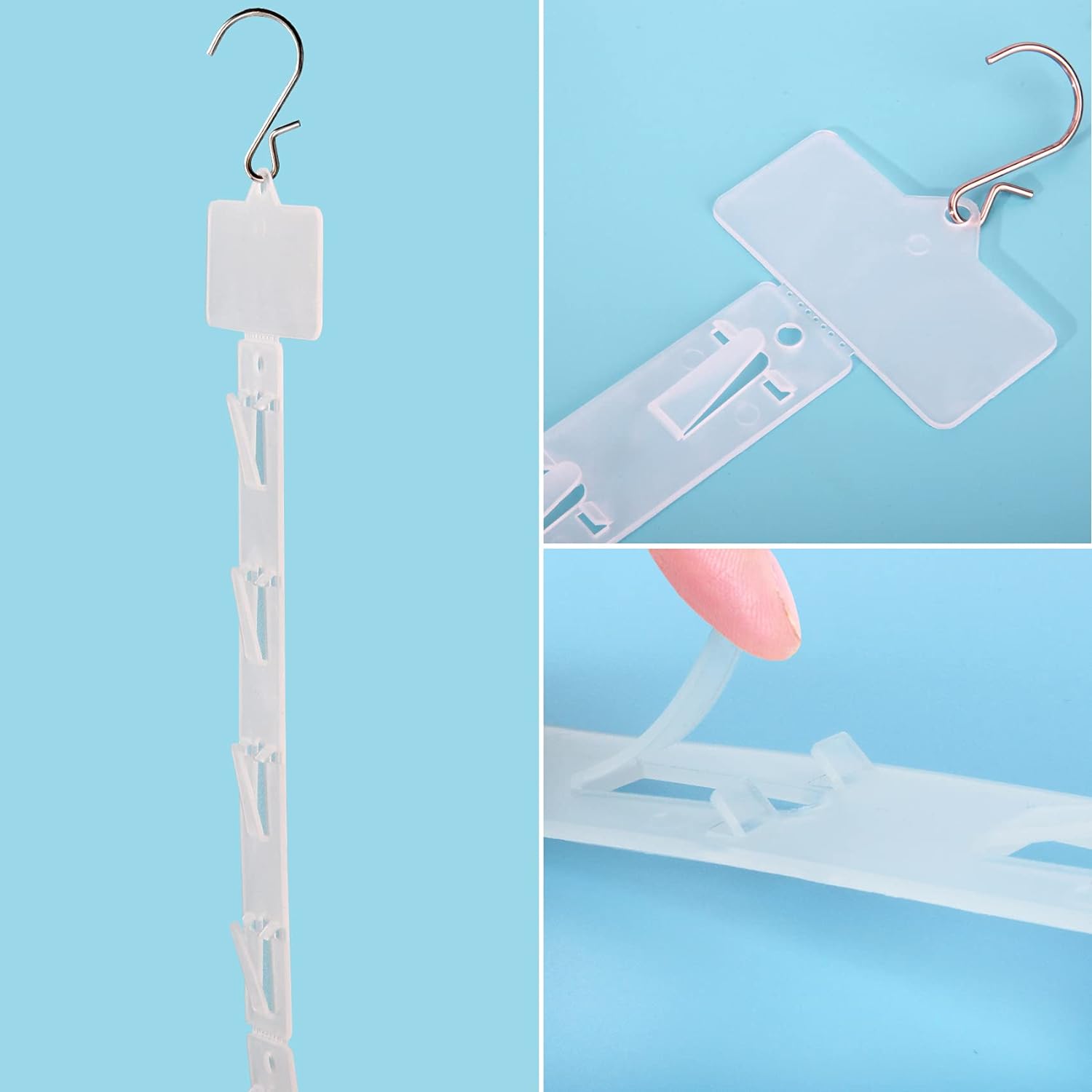 12 Pack Station Hanging Merchandise Strips with S Hooks