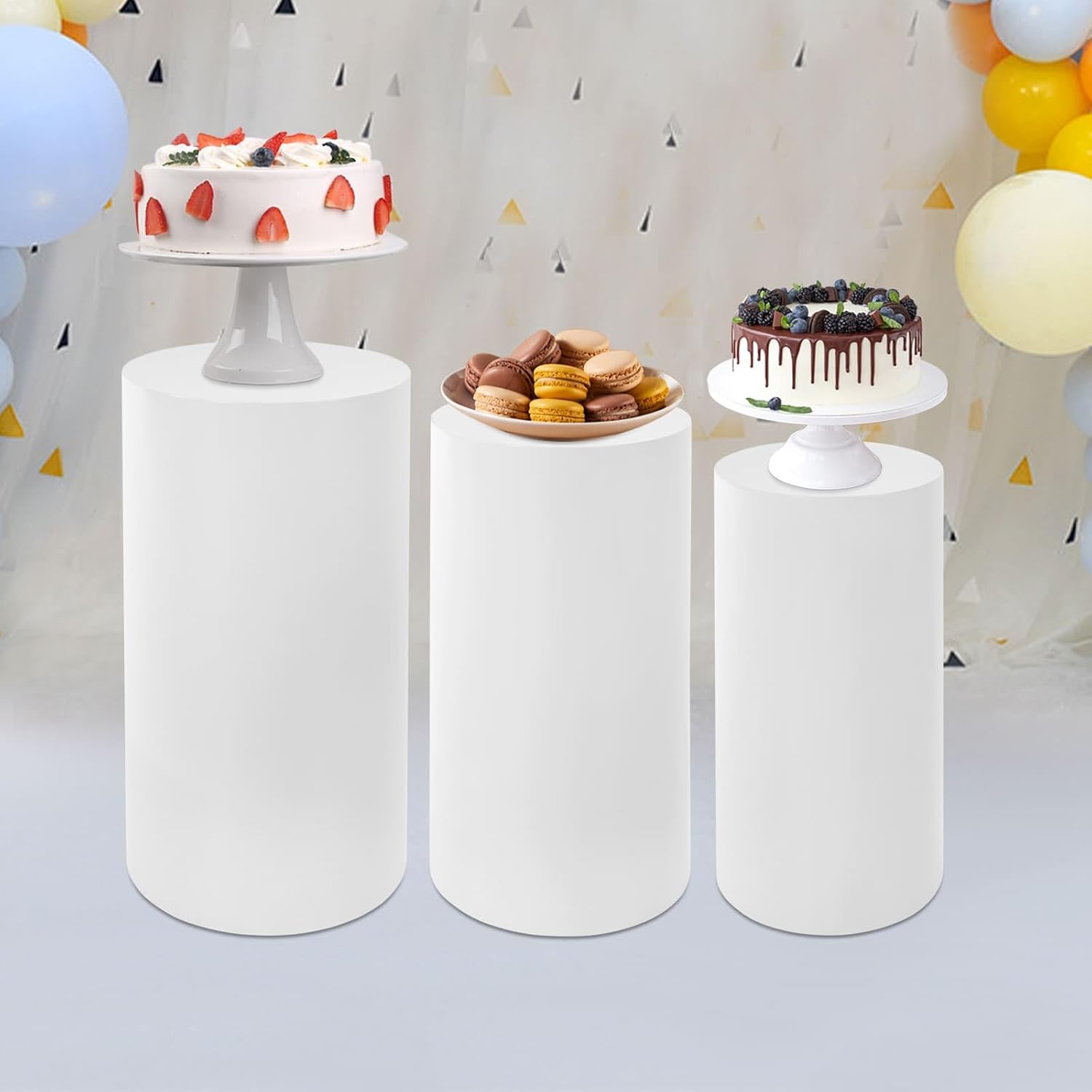 Ritabiity Flower Cylindrical Display Stands 3Pcs