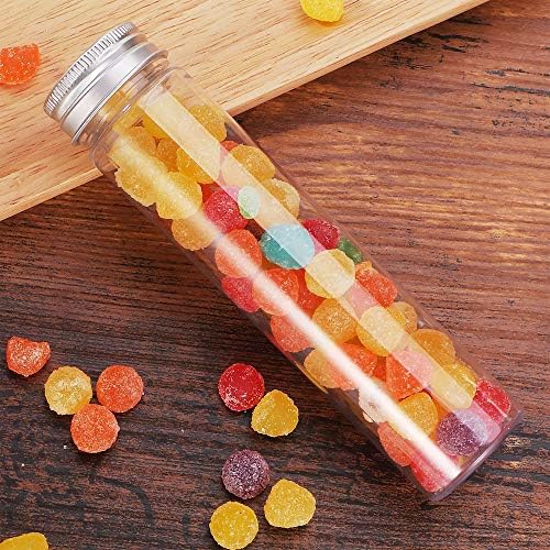 Haawooky 18 Pack 115 ml Clear Plastic Test Tubes with Screw Caps