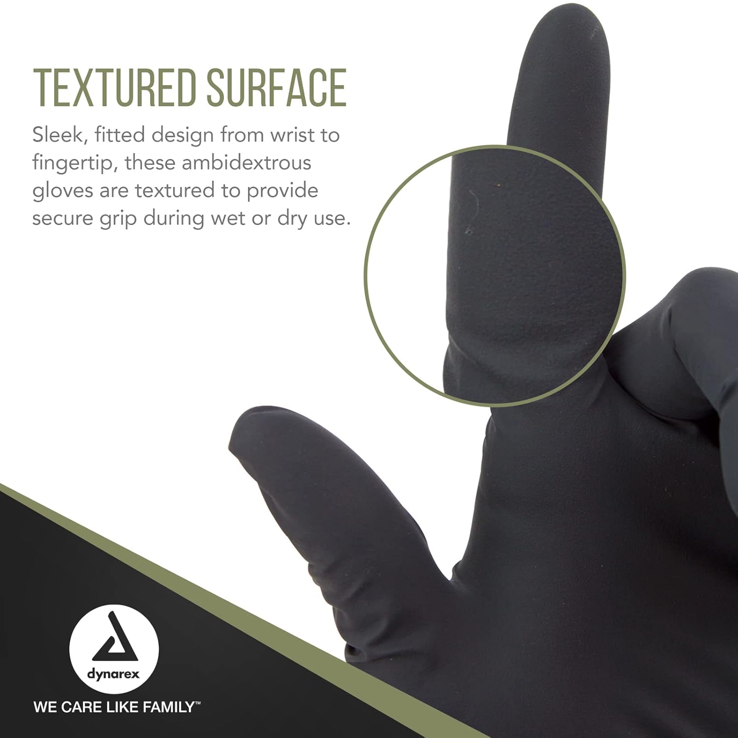 Dynarex Black Arrow Disposable Latex Exam Gloves Powder-Free Medium 1000 Count