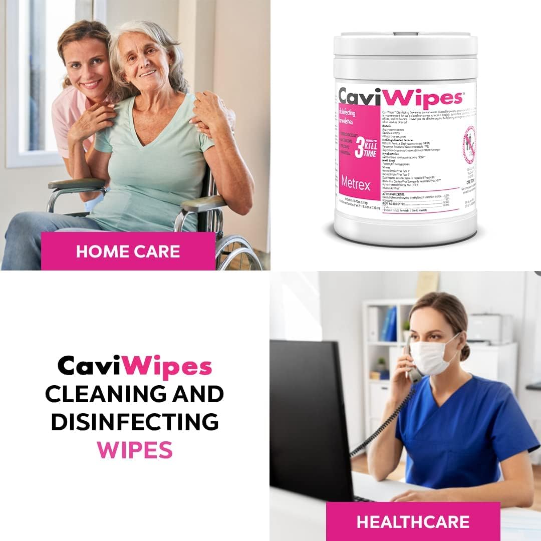 CaviWipes - 6x6 34 Inch Disinfectant Wipes 160 Count