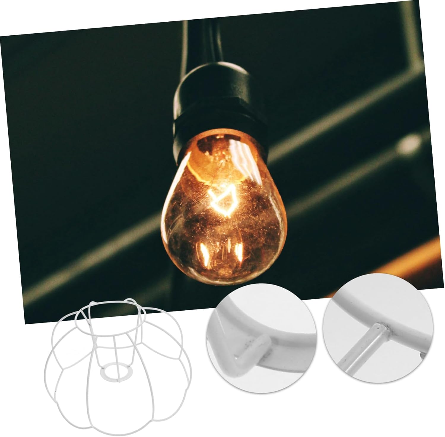 Vintage Iron Wire Pumpkin Lampshade Holder DIY Table Lamp Frame