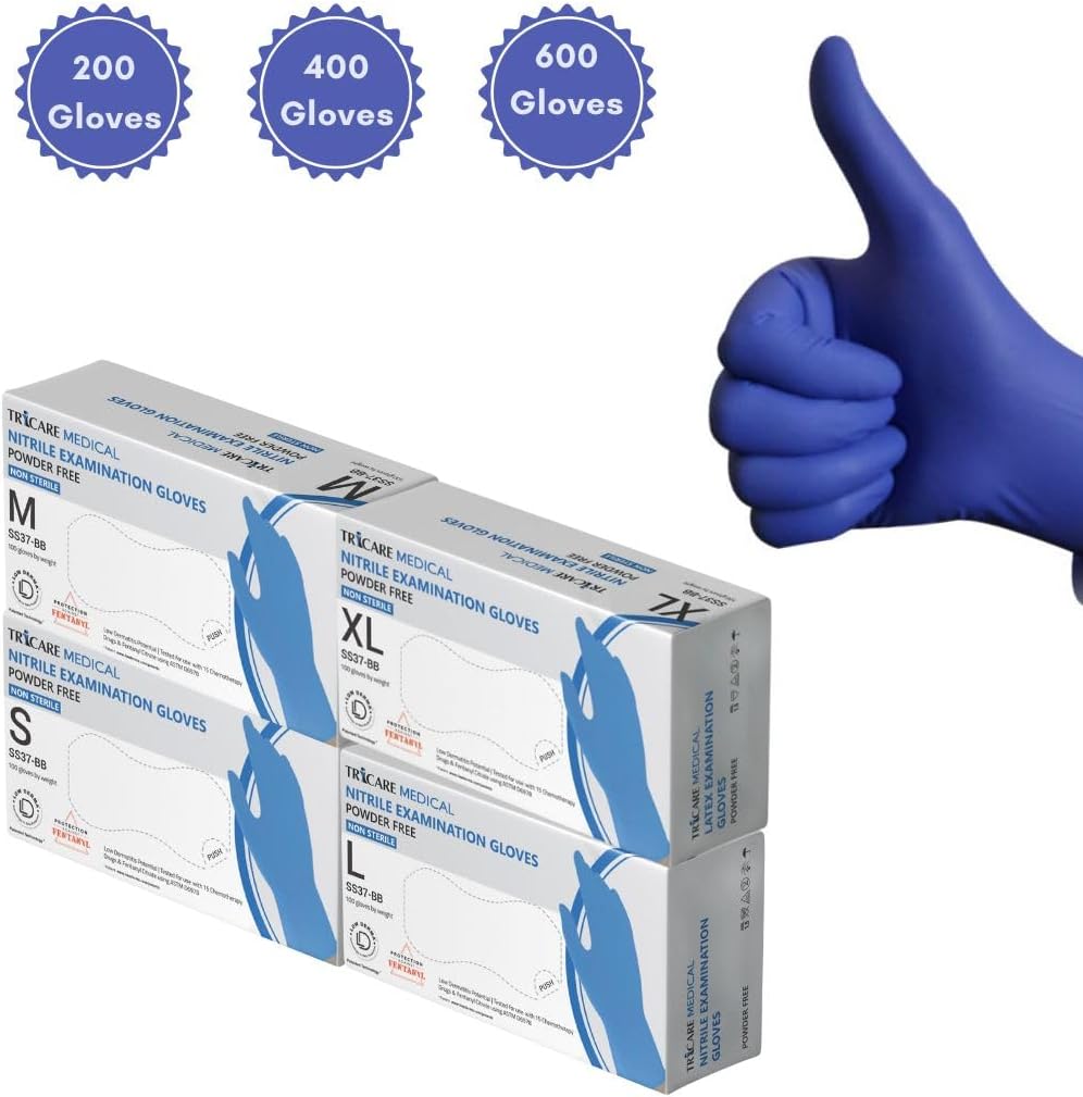 Blue Nitrile Exam Gloves 47 Mil Non Sterile Powder Free