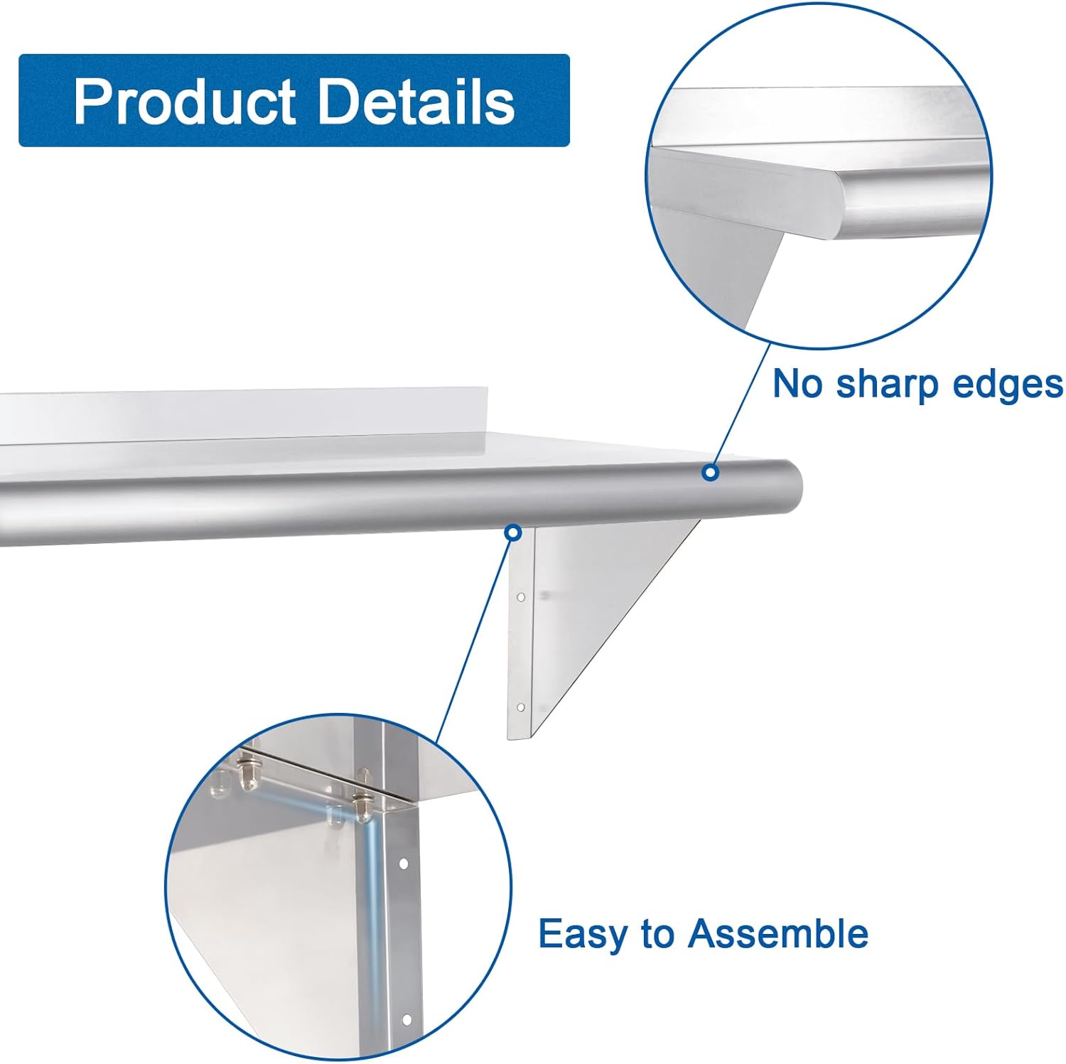 HARDURA 14x24 Stainless Steel Wall Shelf 240lb