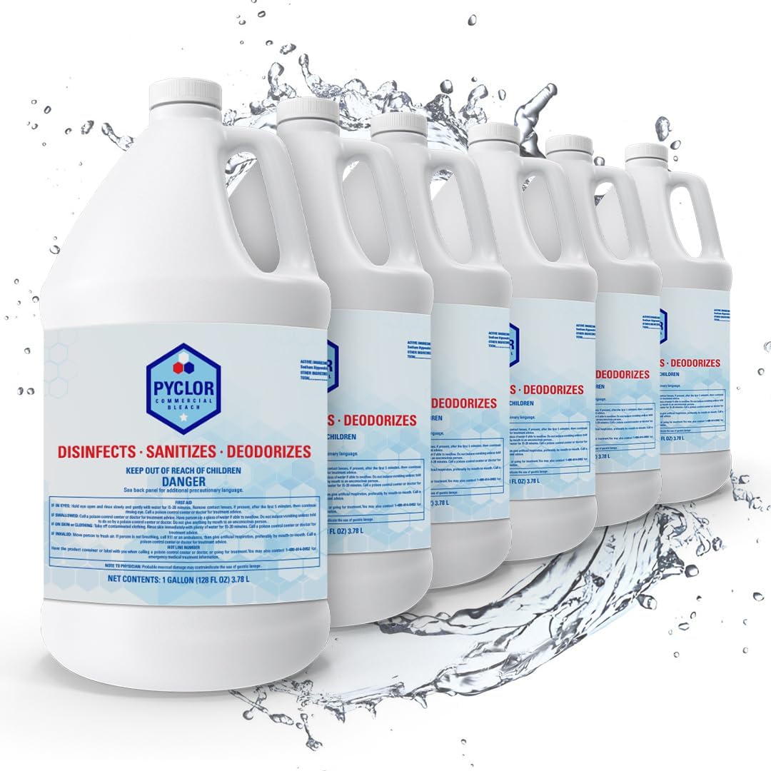 Pyclor Sodium Hypochlorite 615 Commercial Liquid Bleach 6 Gallons