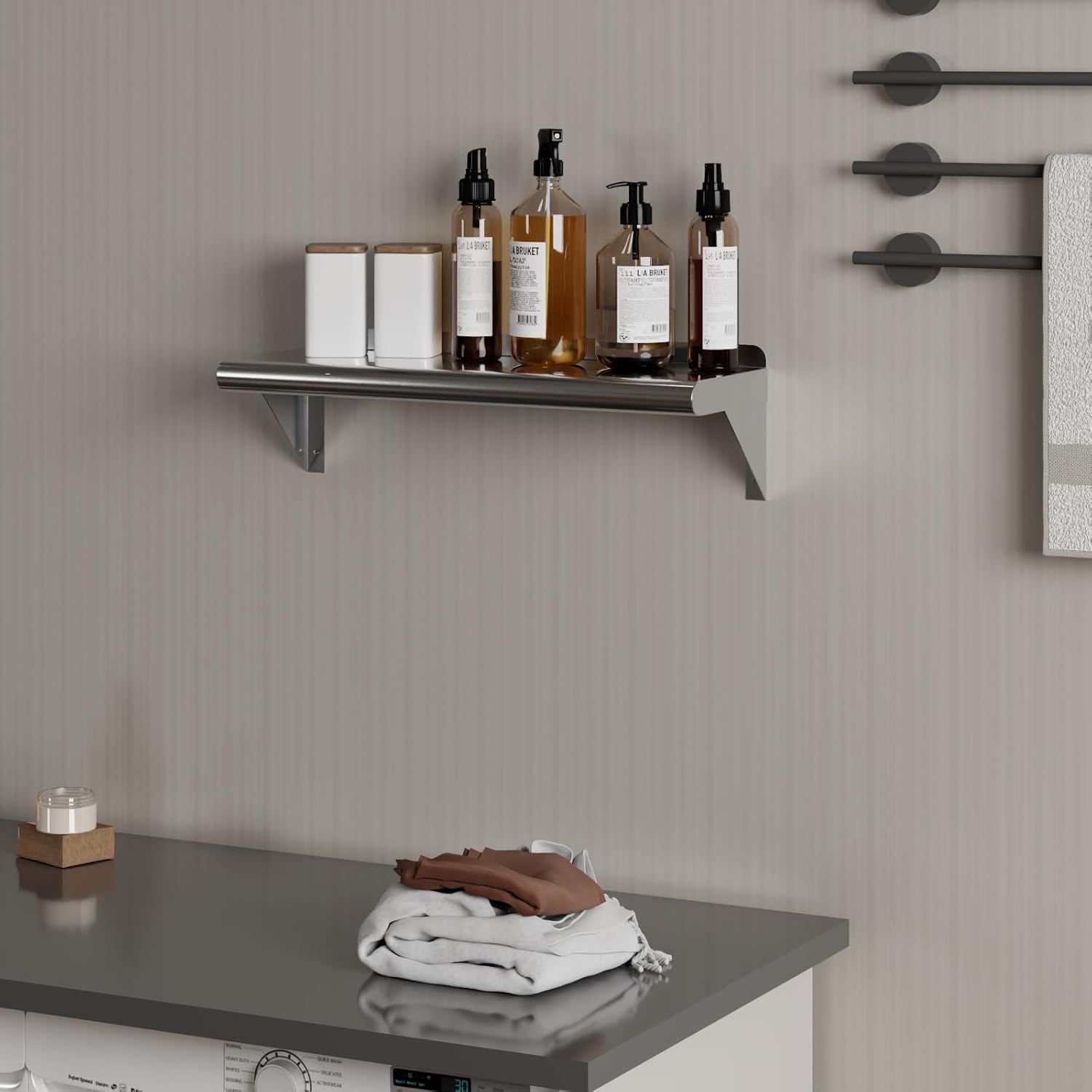 AmGood 8inx24in Stainless Steel Wall Shelf Commercial Grade