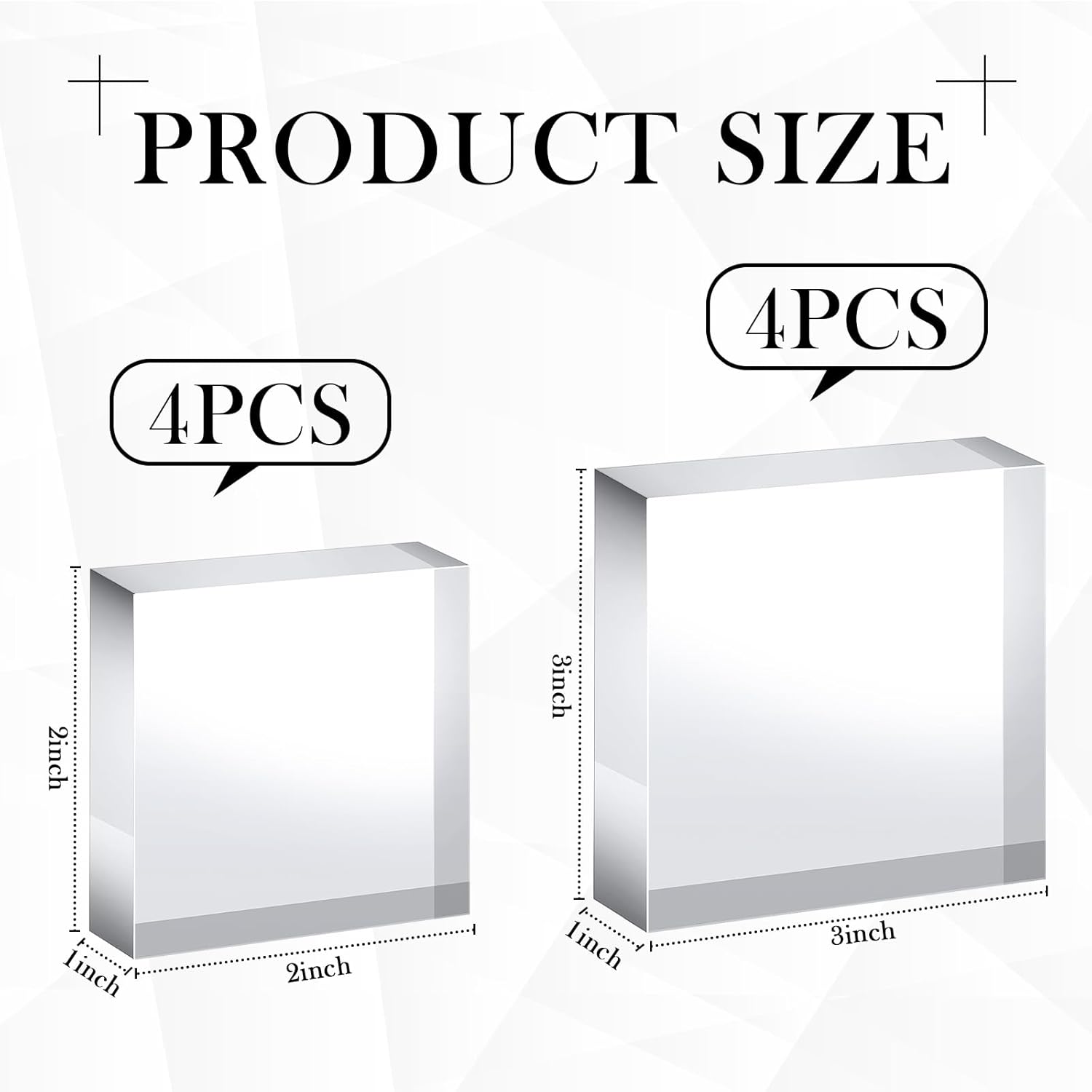 Vicenpal 8 Pcs Acrylic Cube Jewelry Display Stand Set