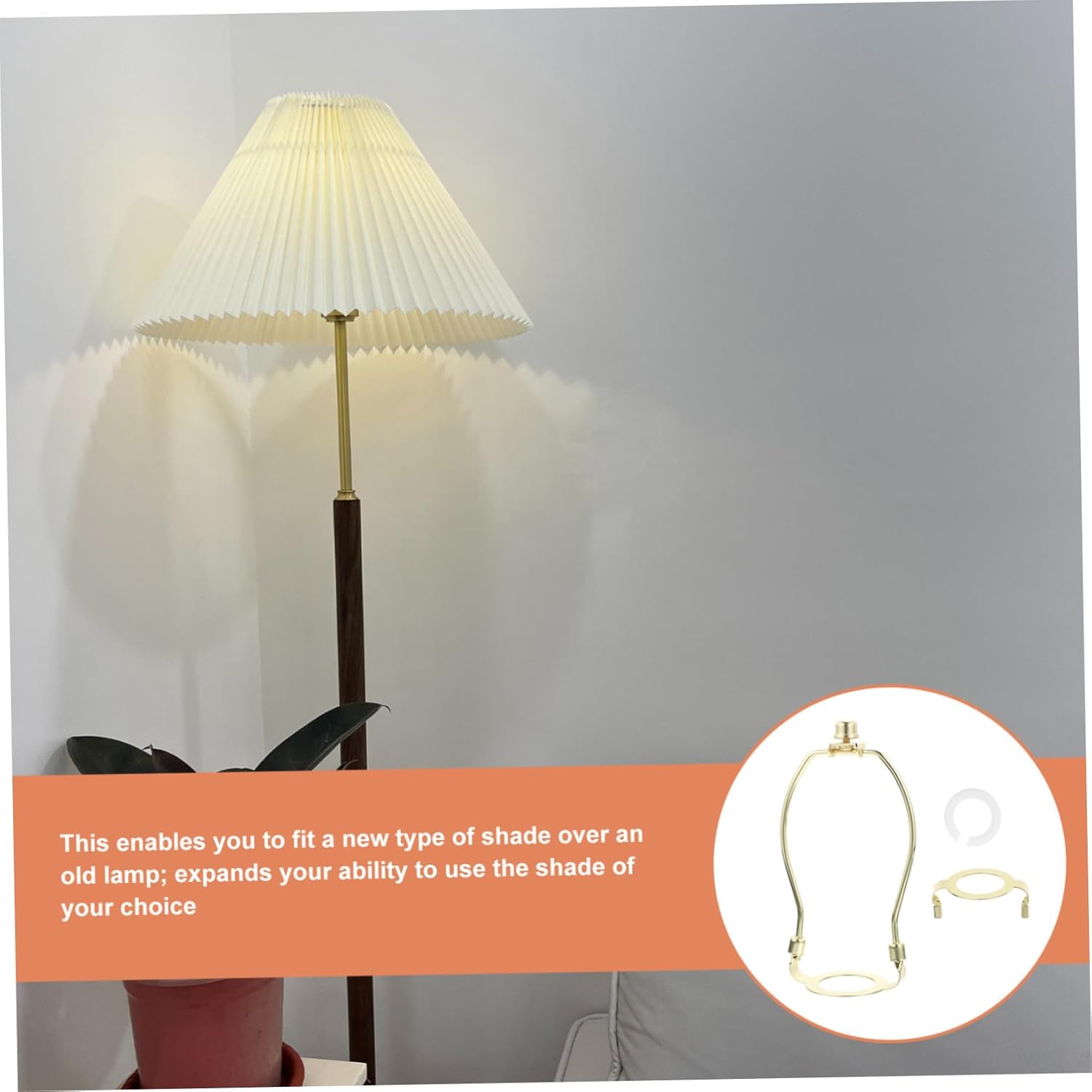 Veemoon Adjustable Lamp Shade Adapter Kit with Detachable Base