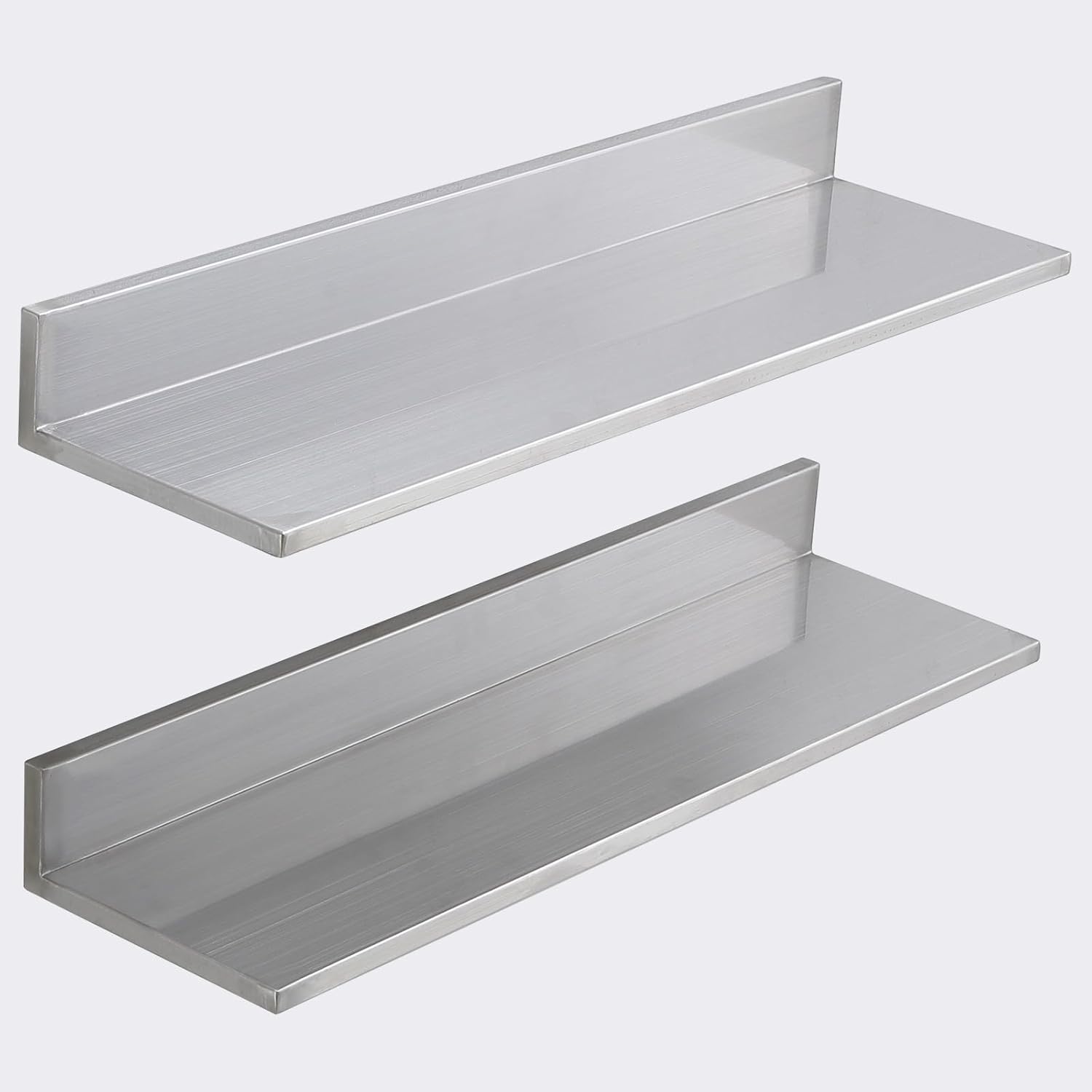 VEVOR 86 x 24 Inch 2 Pack Stainless Steel Wall Mounted Shelving with Backsplash