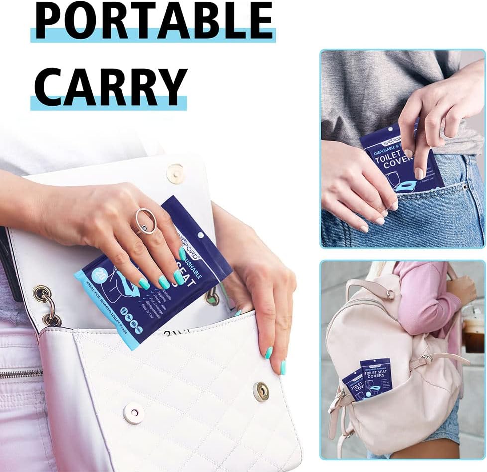 XL 100PCS Toilet Seat Covers - Flushable Disposable Travel Essentials