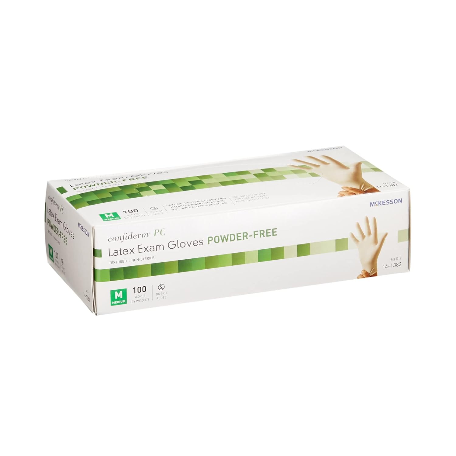 McKesson Confiderm PC Latex Exam Gloves Medium 100 Count