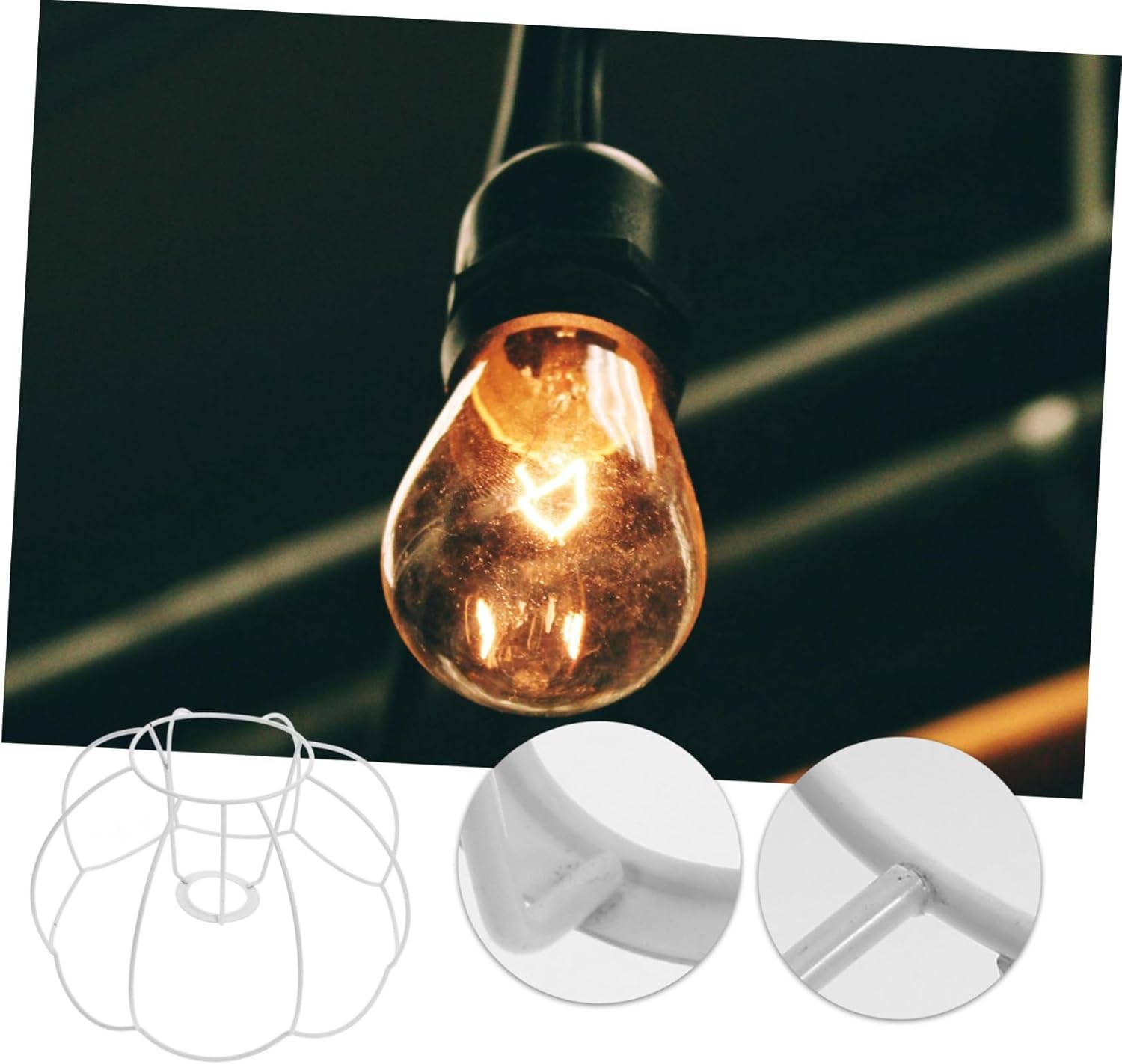 PRETYZOOM DIY Metal Lampshade Frame for Table and Floor Lamps with Vintage Crystal Design