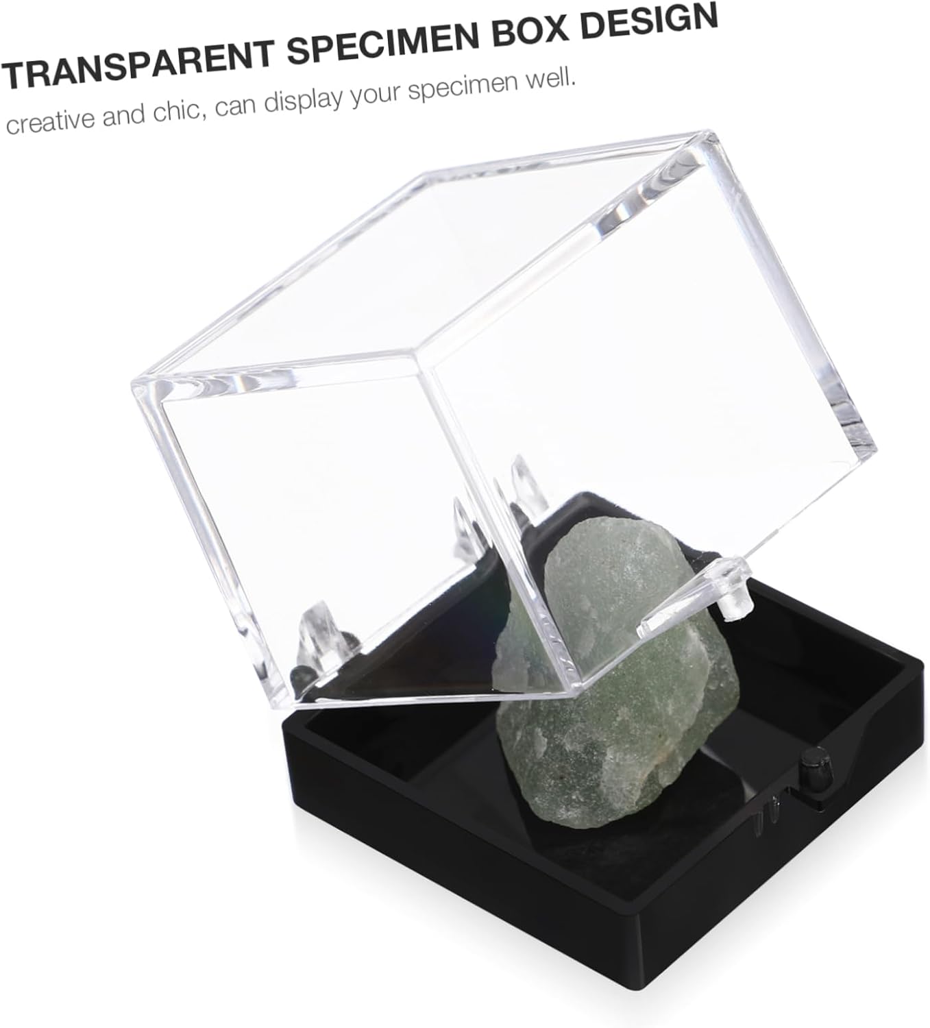 ABOOFAN 48Pcs Plastic Transparent Display Case for Mineral Specimens