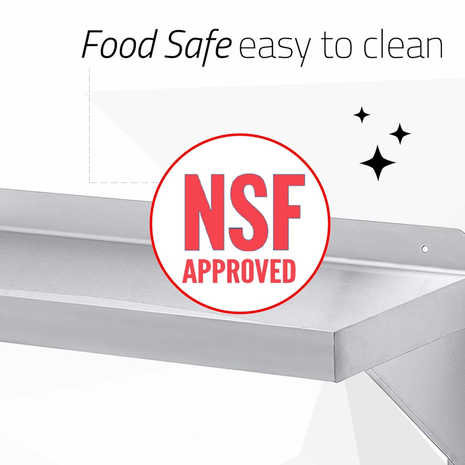 DuraSteel Stainless Steel Wall Shelf 24x12 Commercial Grade