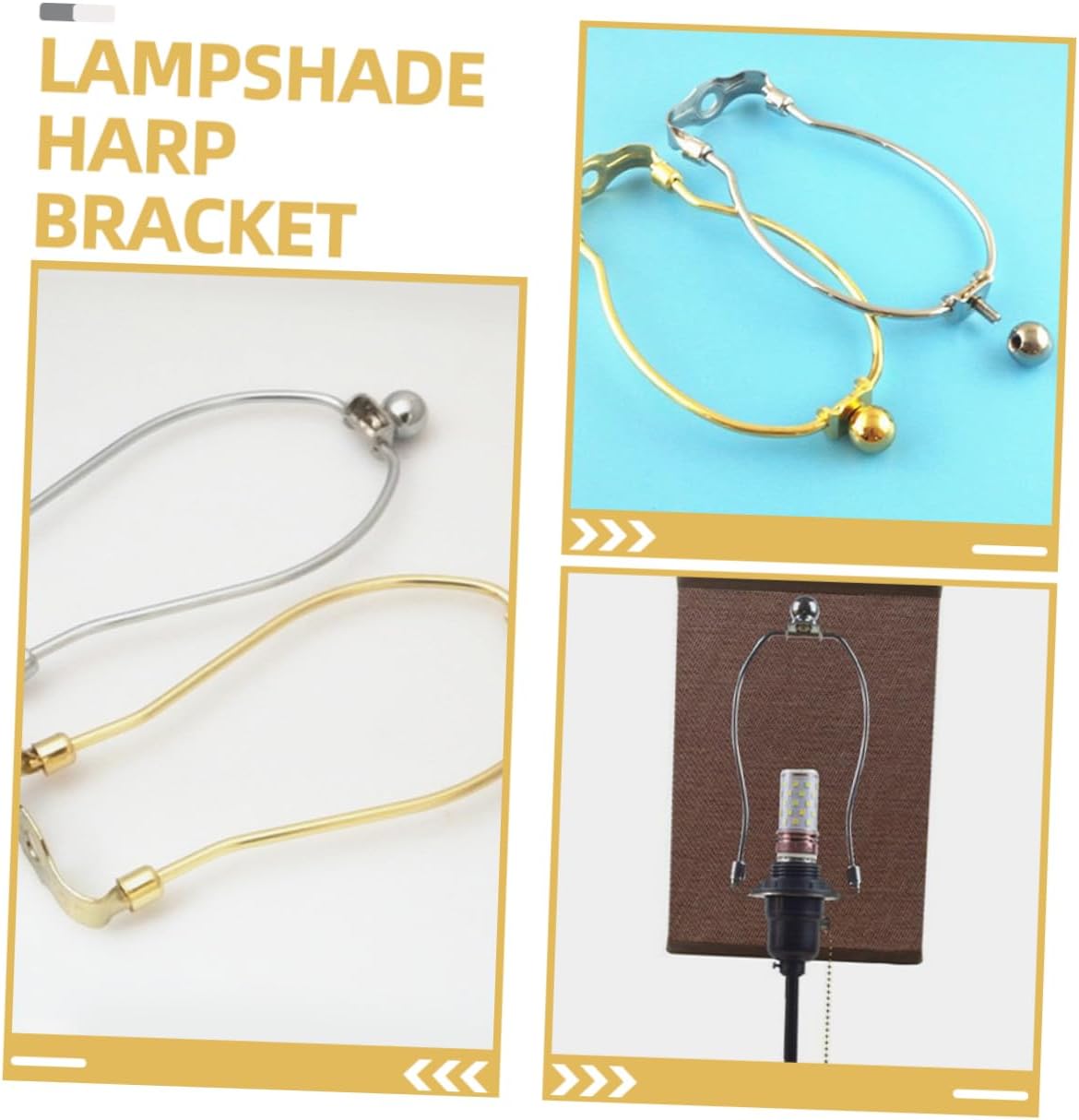 4pcs Lamp Shade Holder Gold Support Bracket for Floor Table Lamps and Lightweight Design for Crystal and Horn 1