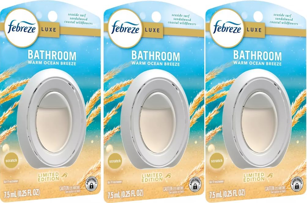 Febreze Air Freshener - 025 fl oz Pack of 3 Warm Ocean Breeze