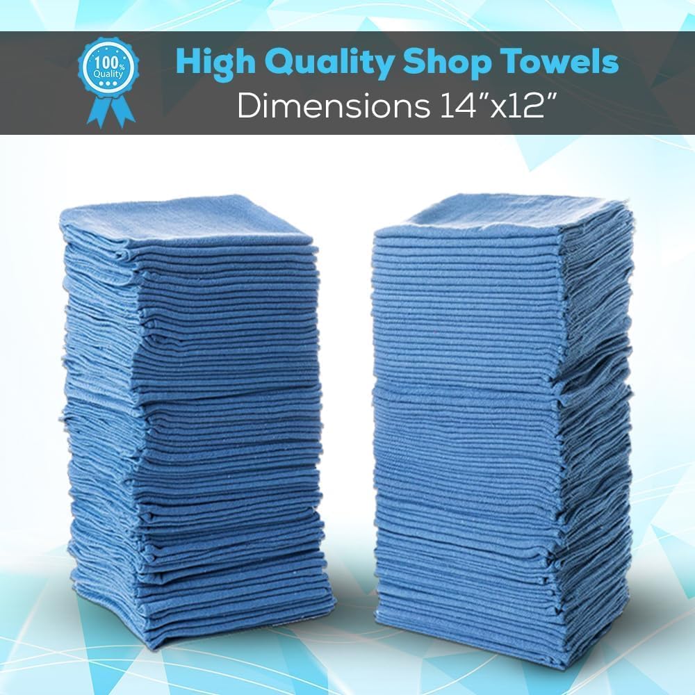 Simpli-Magic Premium Shop Towels 14x12 50 Pack Commercial Grade Blue
