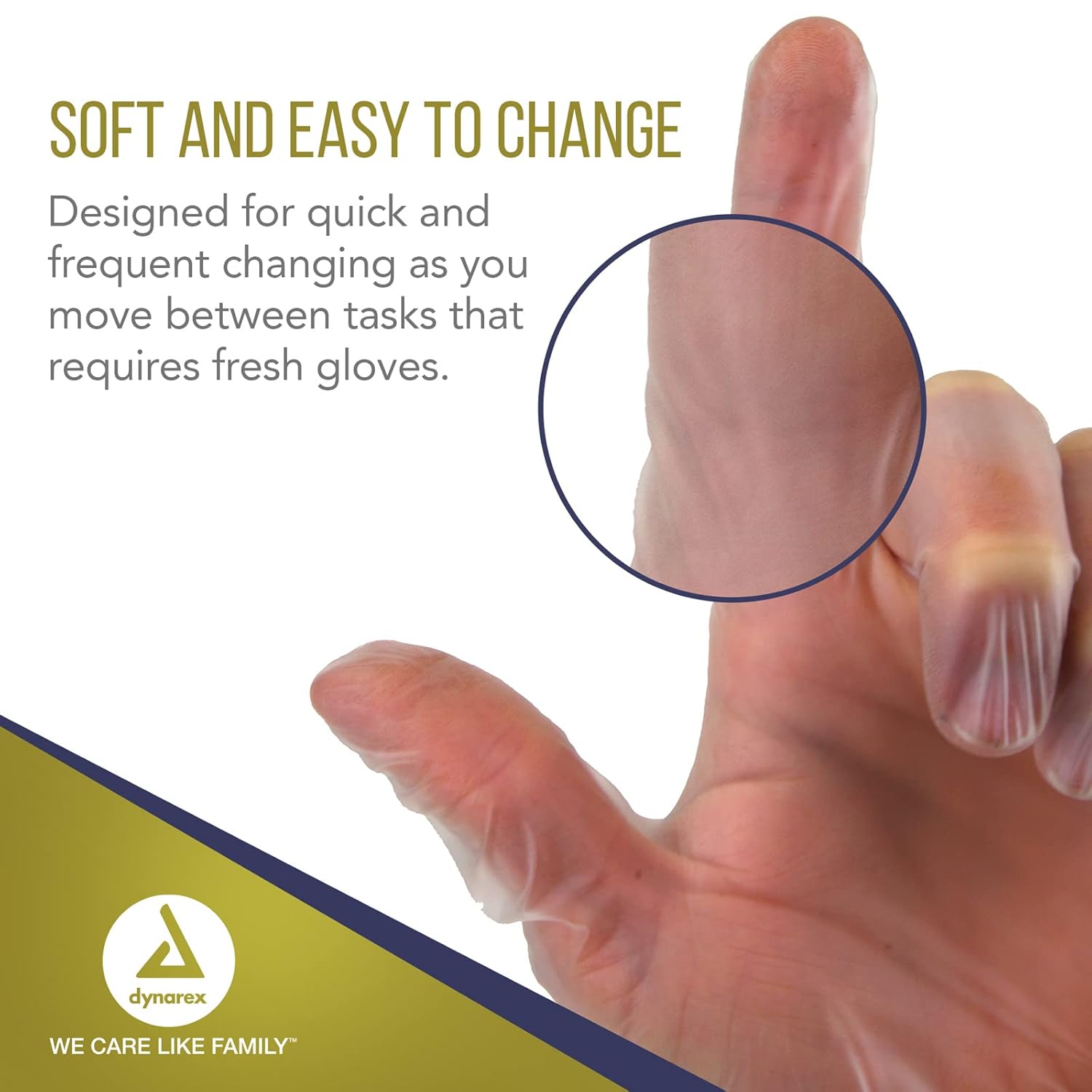 Dynarex Safe-Touch Vinyl Exam Gloves X-Large 1 Case