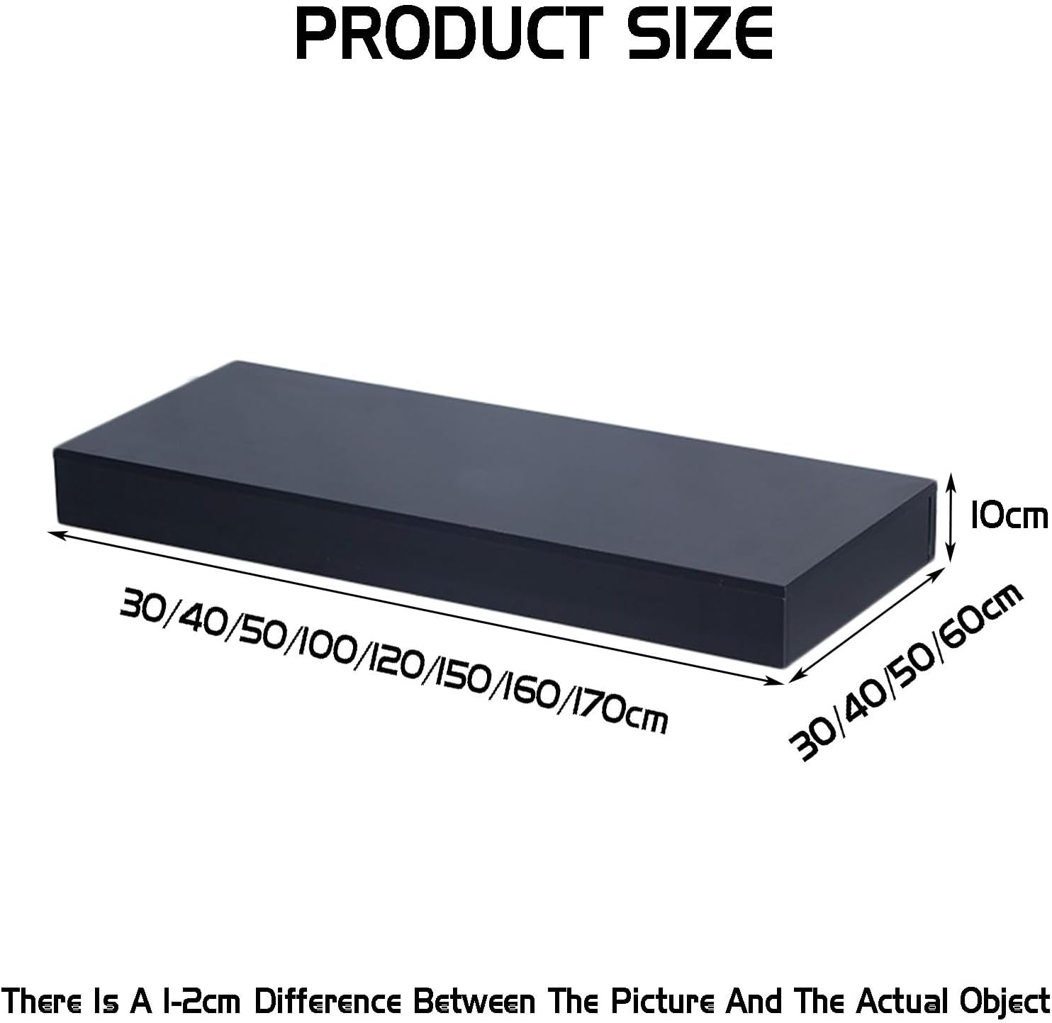 Black Square Display Pedestal Stand 100x50x10cm