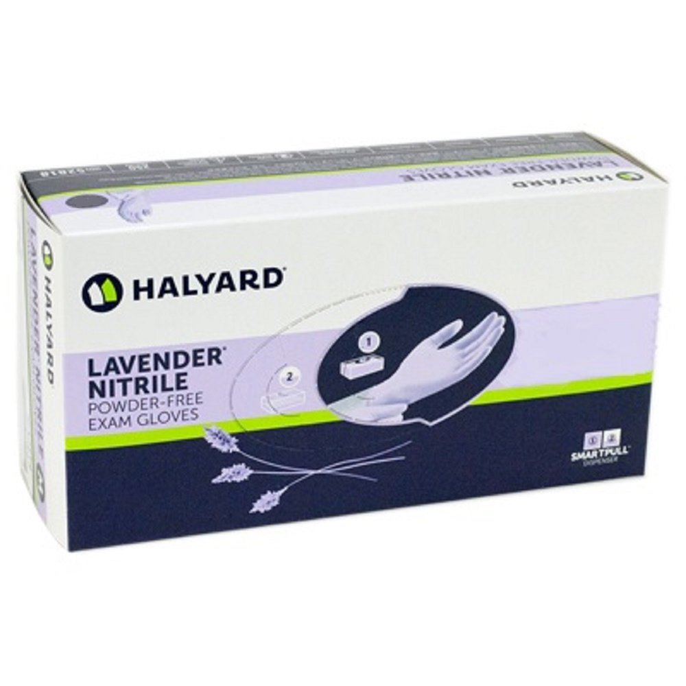 Halyard Lavender Nitrile PF Exam Gloves S 250 Pack