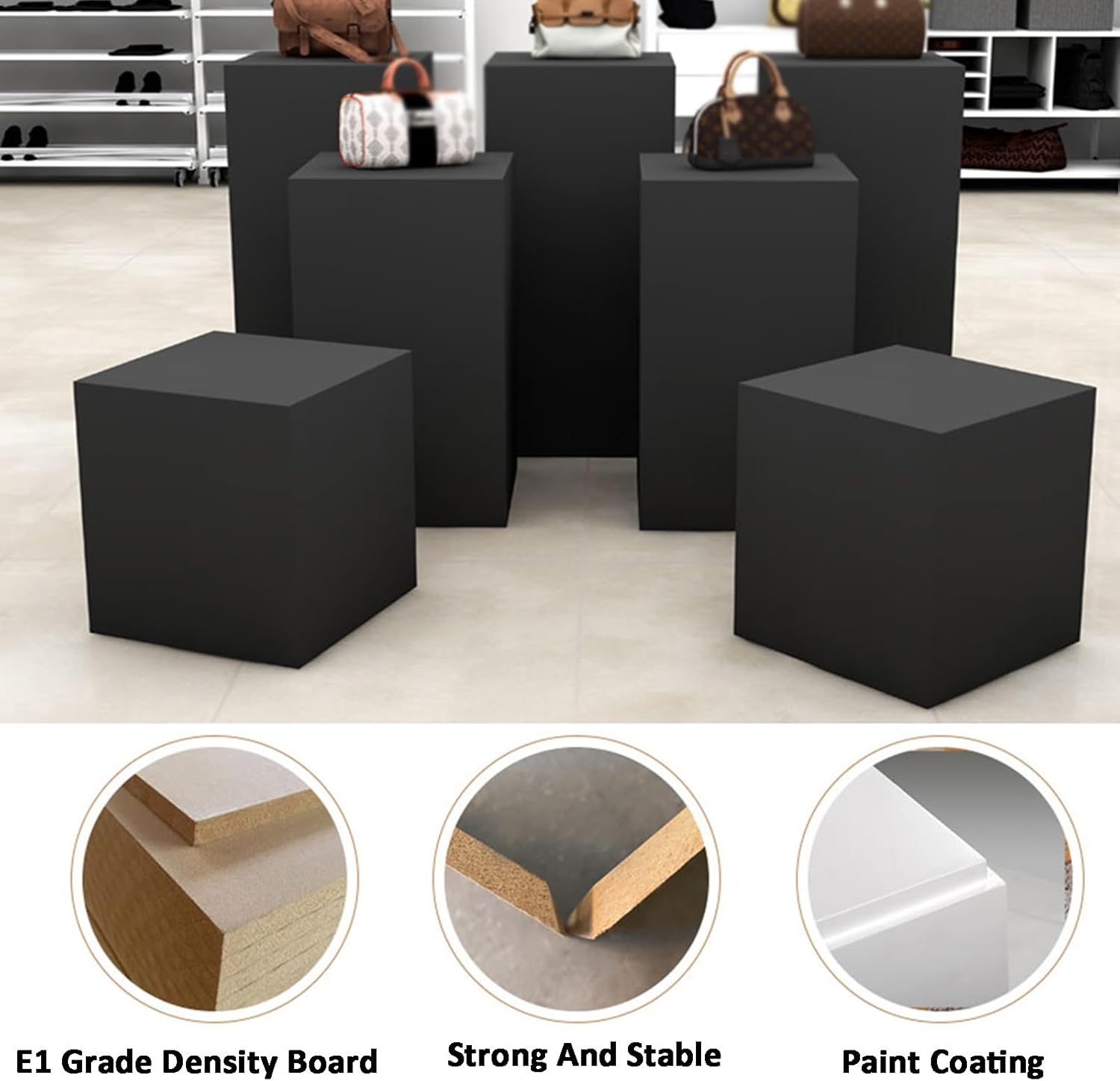 ZDMEI Cube Display Pedestal Stand 200KG Load White 40x100cm