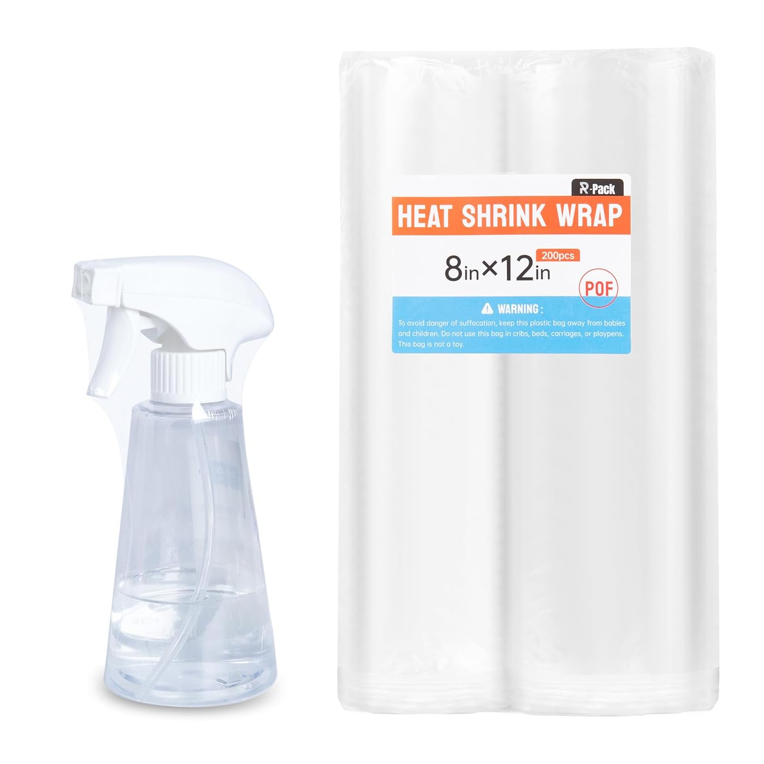 R-PACK 200 Piece 8x12 Heat Shrink Bags