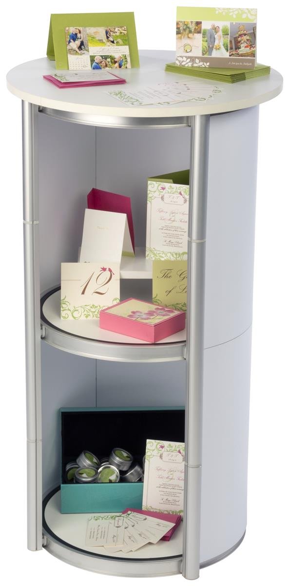 Displays2Go Portable Display Case With Twist Design 4 Shelves